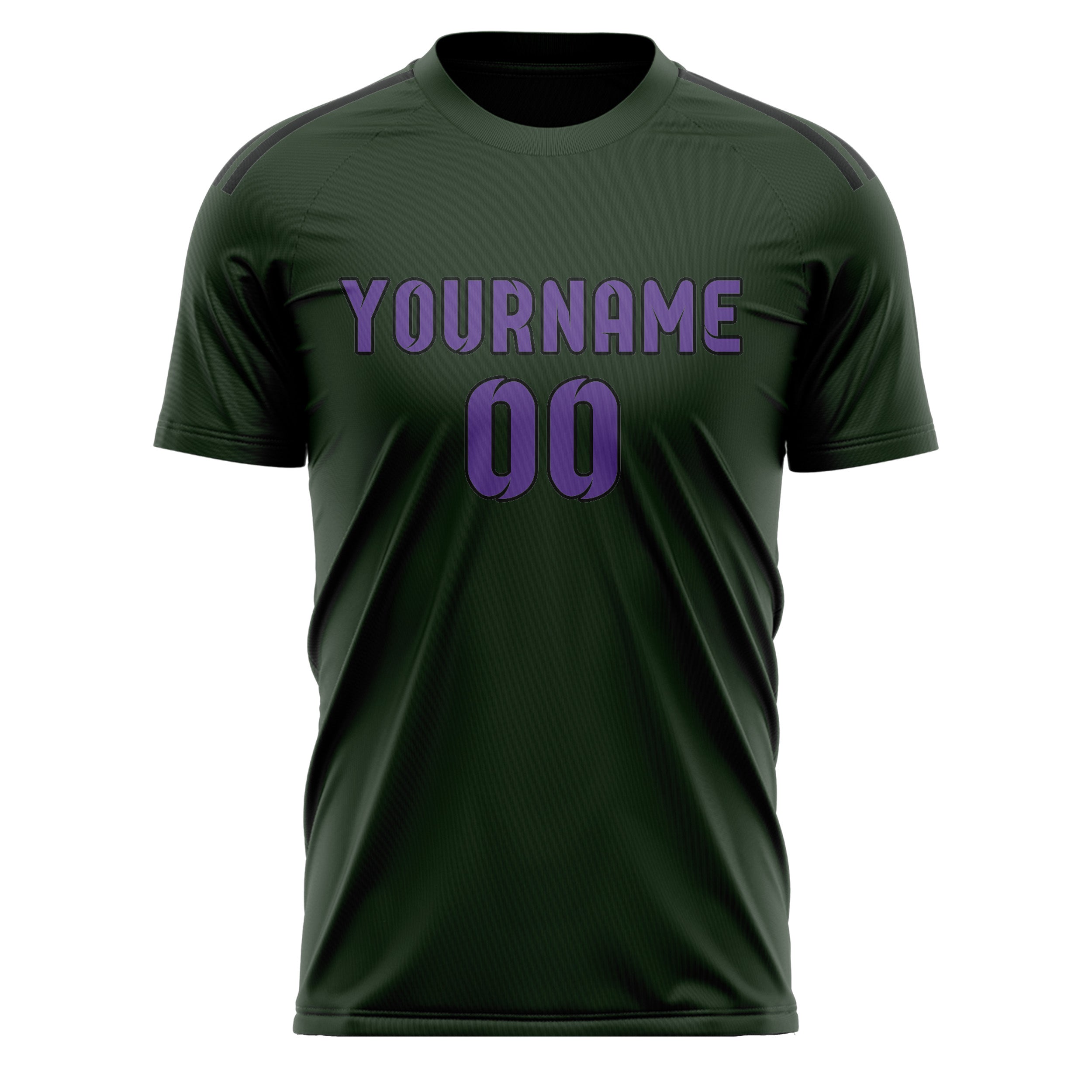 Maillot de football personnalisé vert foncé et violet clair