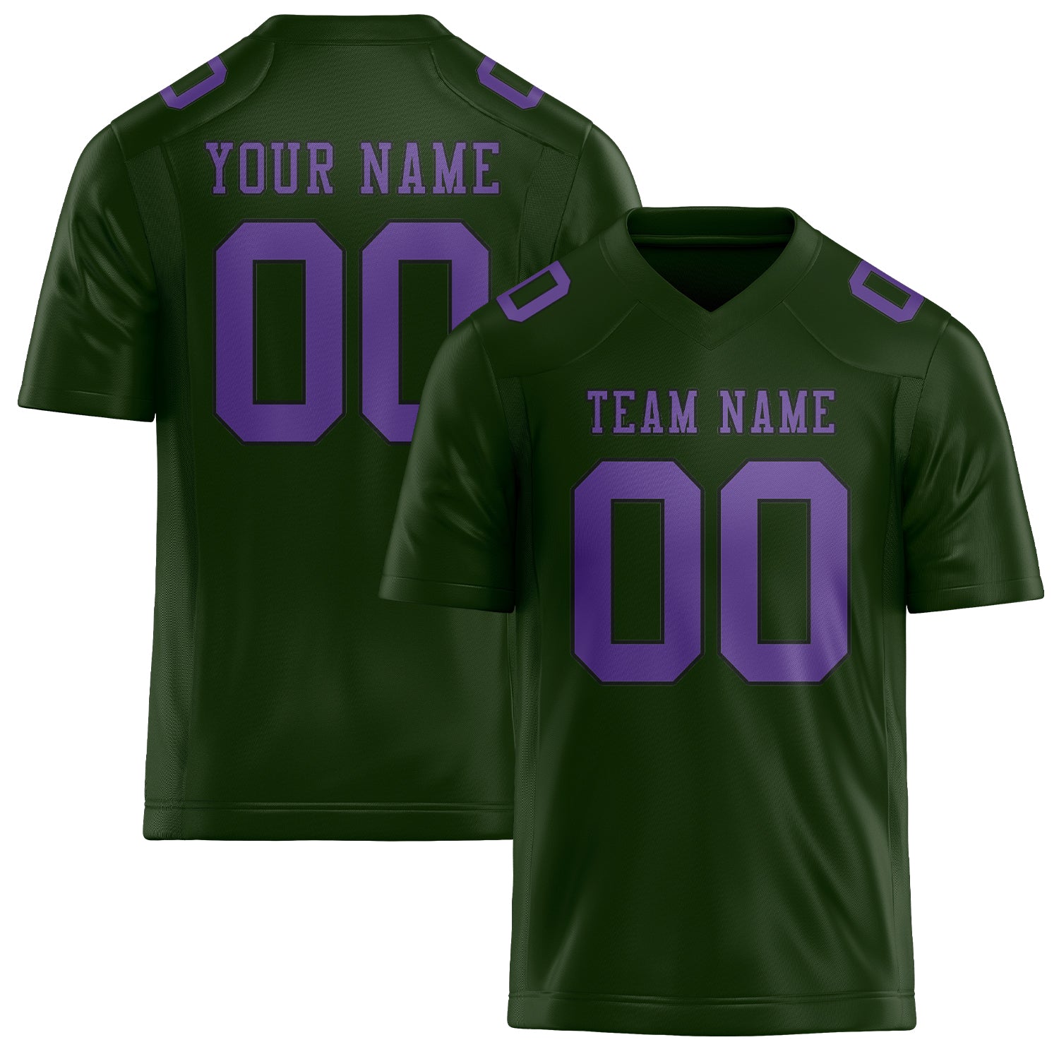 Maillot de football personnalisé vert foncé et violet clair