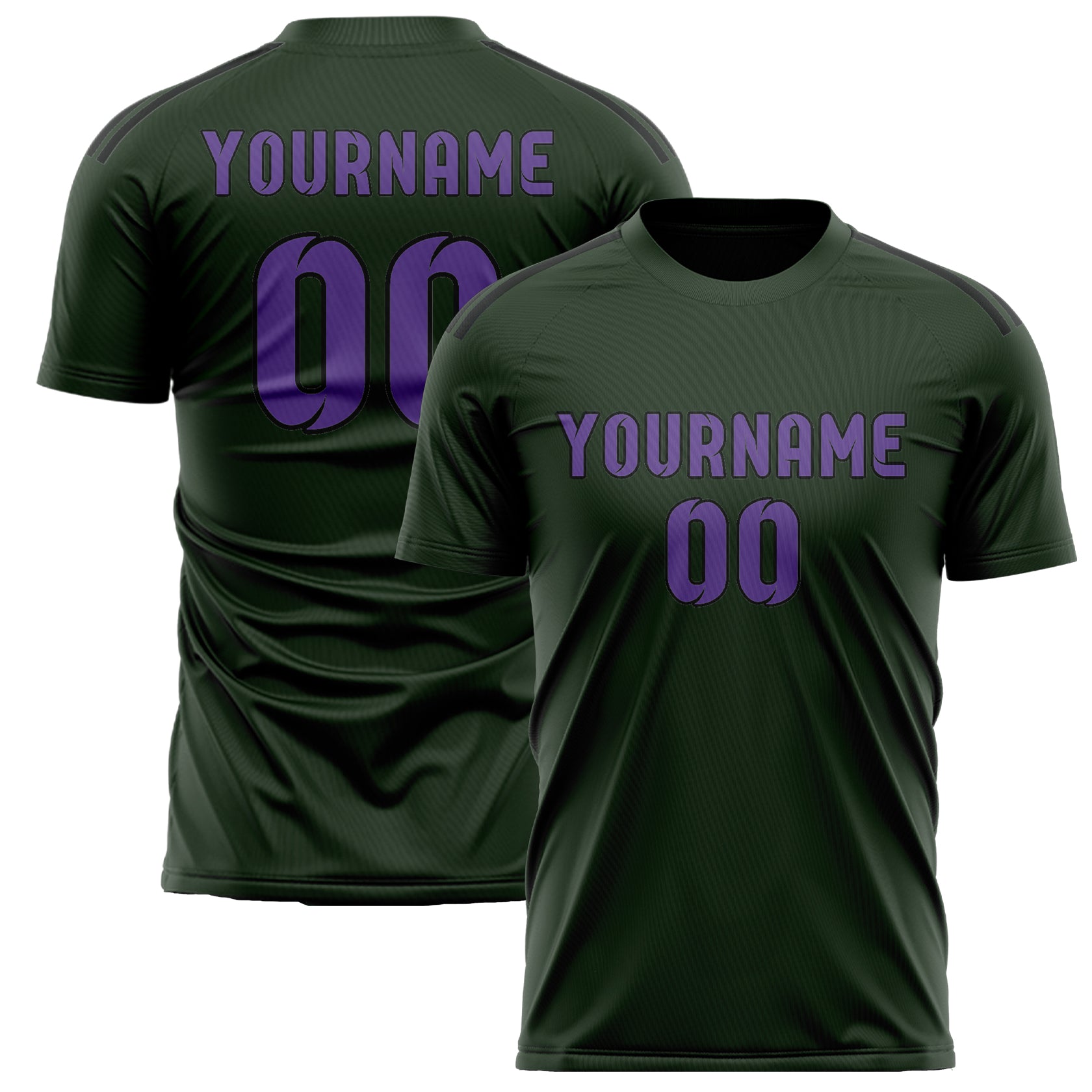 Maillot de football personnalisé vert foncé et violet clair