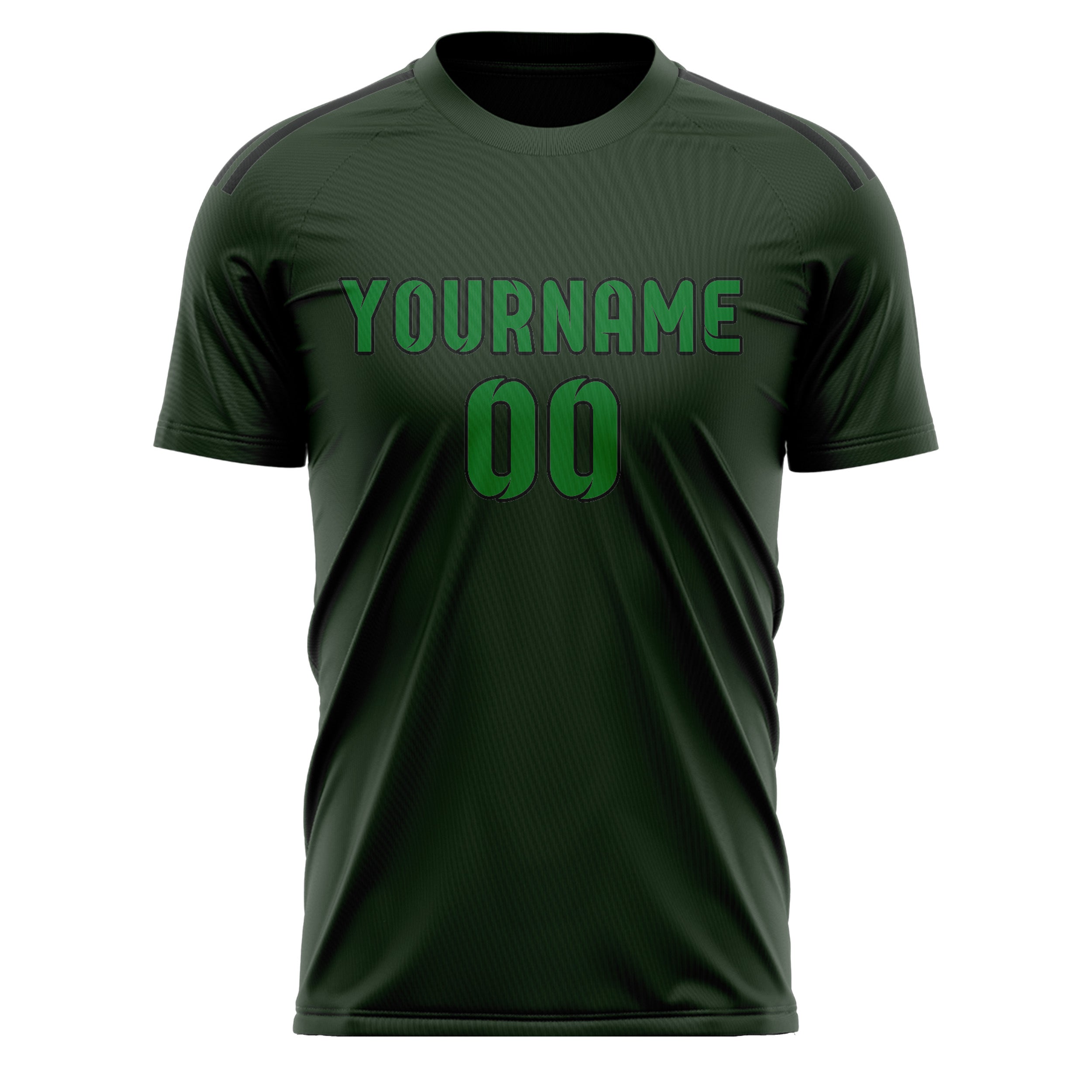 Maillot de football personnalisé vert foncé et vert émeraude