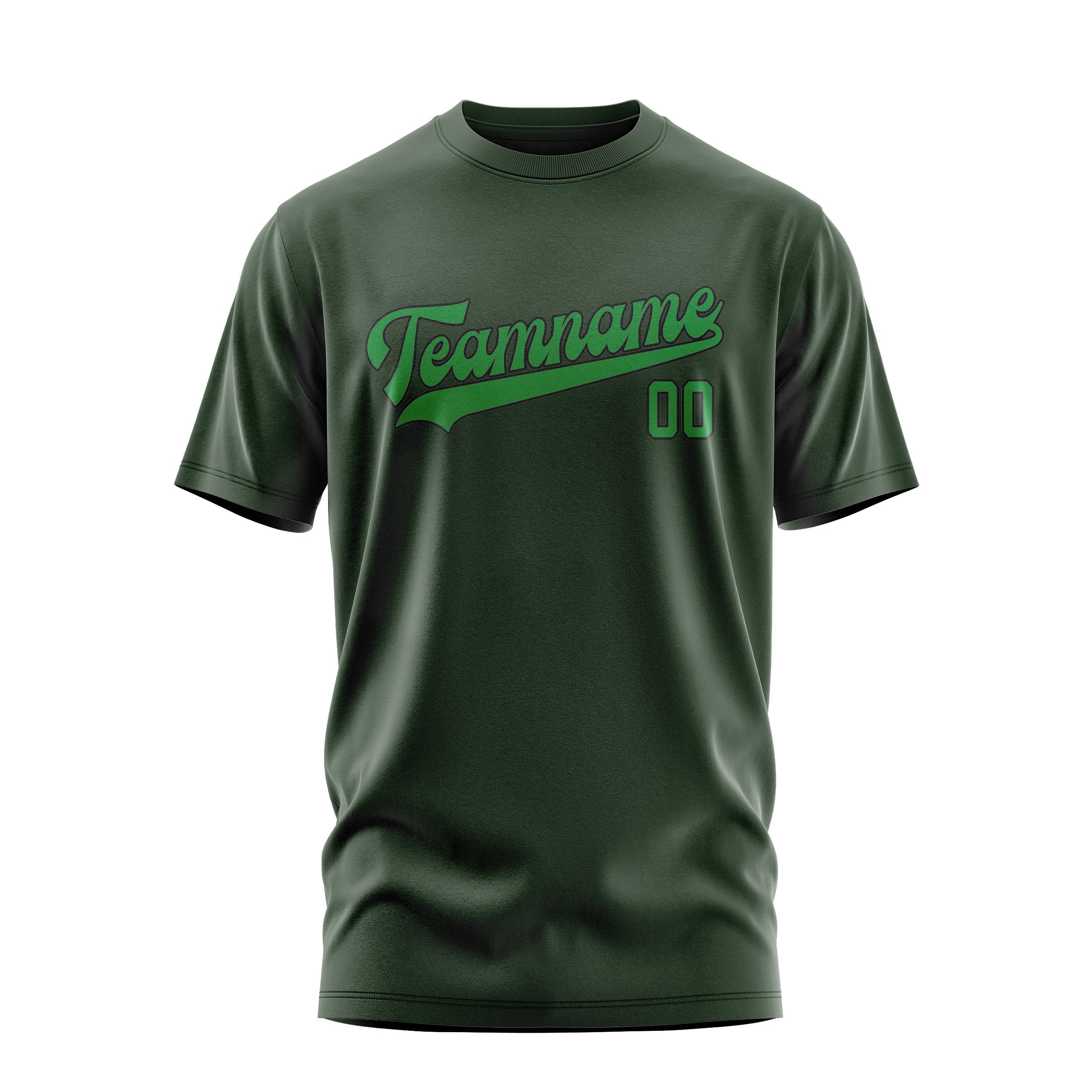 T-shirt personnalisé vert foncé et vert émeraude