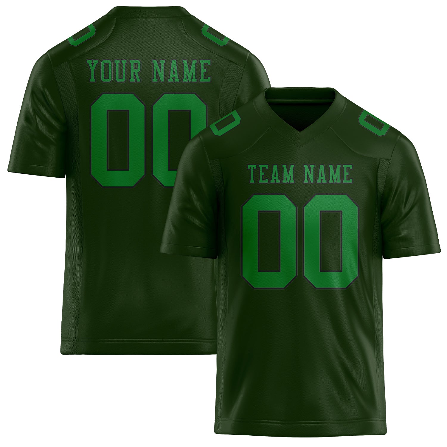 Maillot de football personnalisé vert foncé et vert émeraude