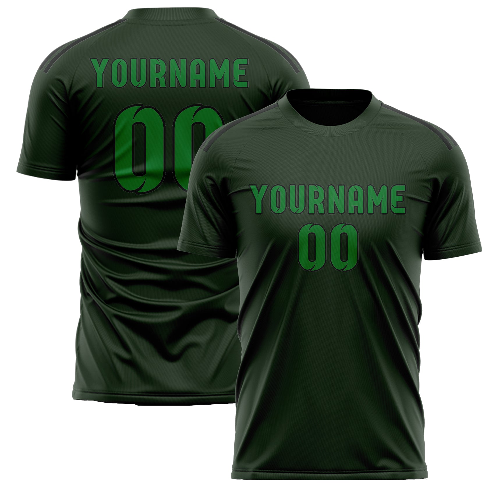 Maillot de football personnalisé vert foncé et vert émeraude