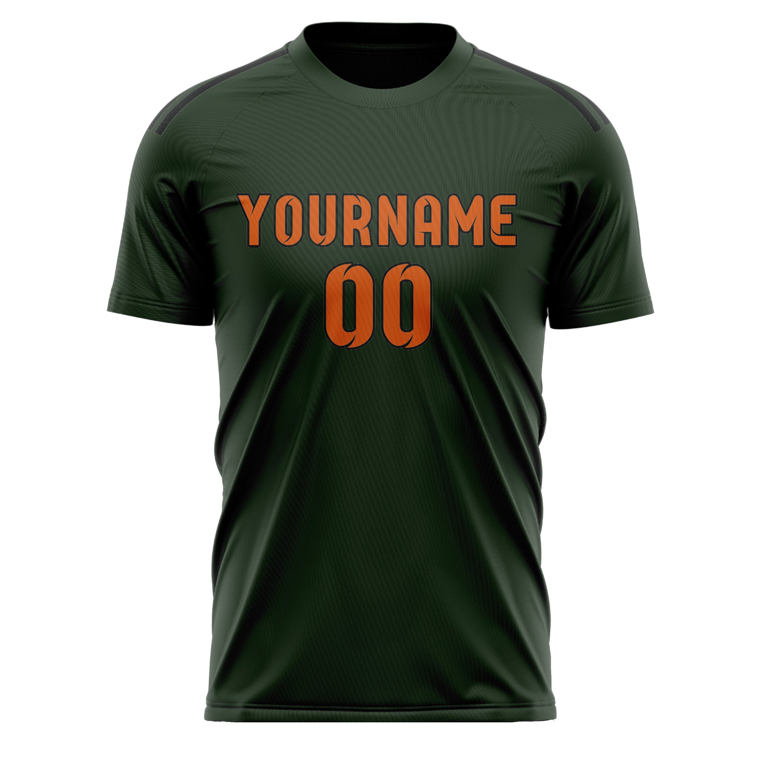 Maillot de football personnalisé vert foncé et orange
