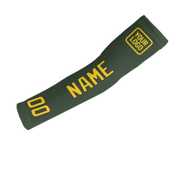 Manchon de bras personnalisé vert foncé et or