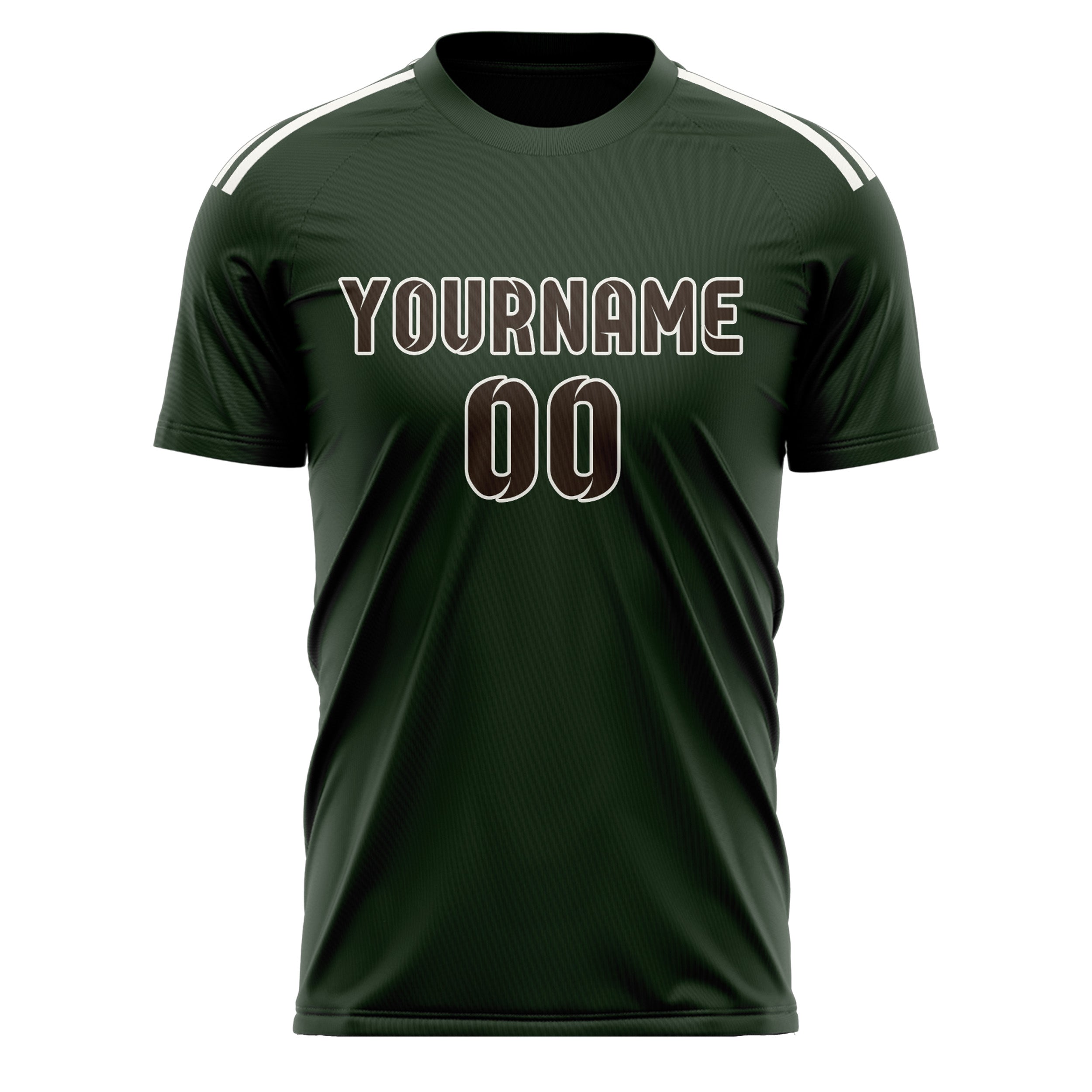Maillot de football personnalisé vert foncé et marron