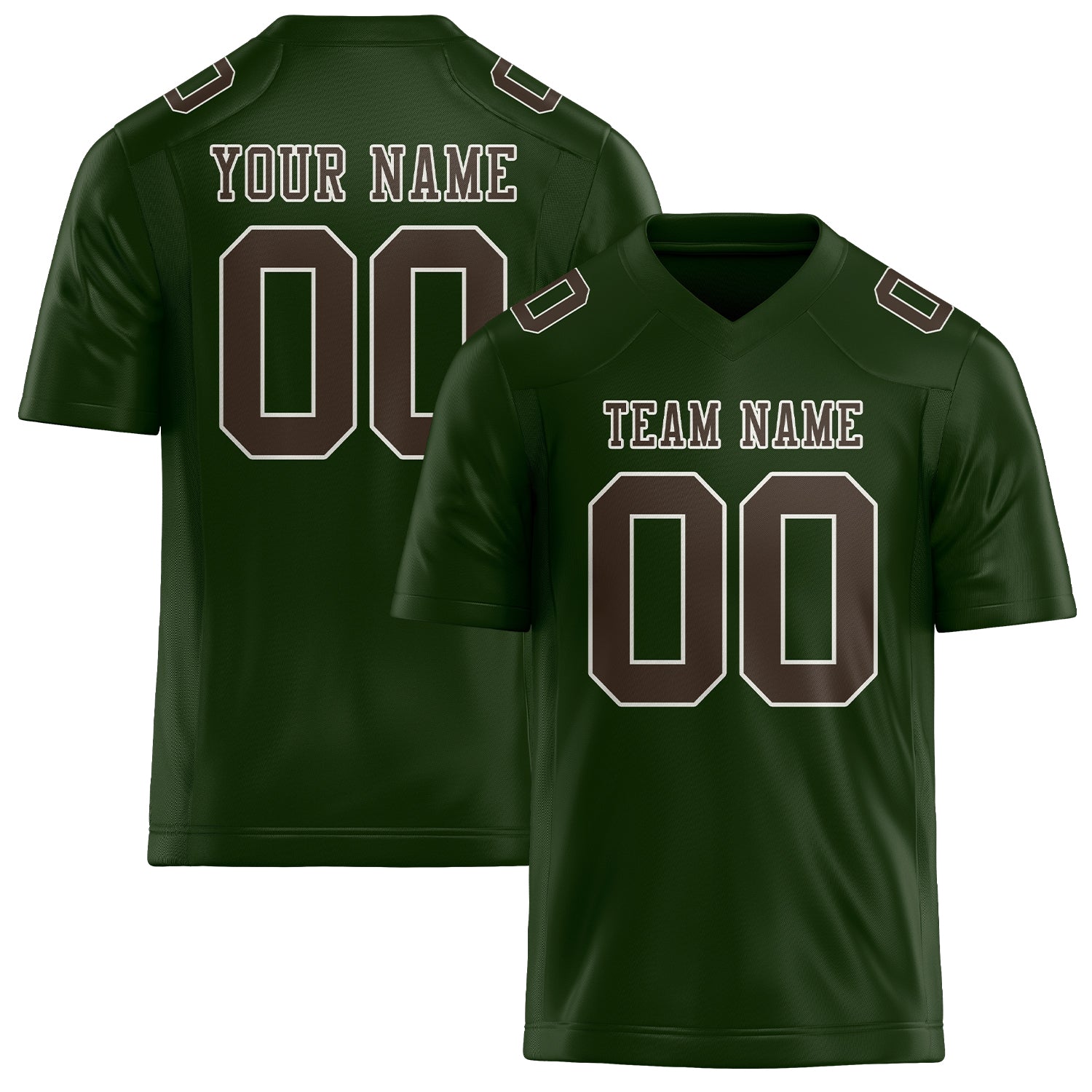 Maillot de football personnalisé vert foncé et marron