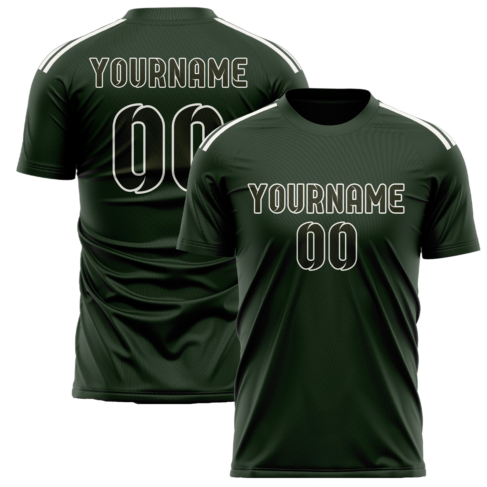 Maillot de football personnalisé vert olive foncé