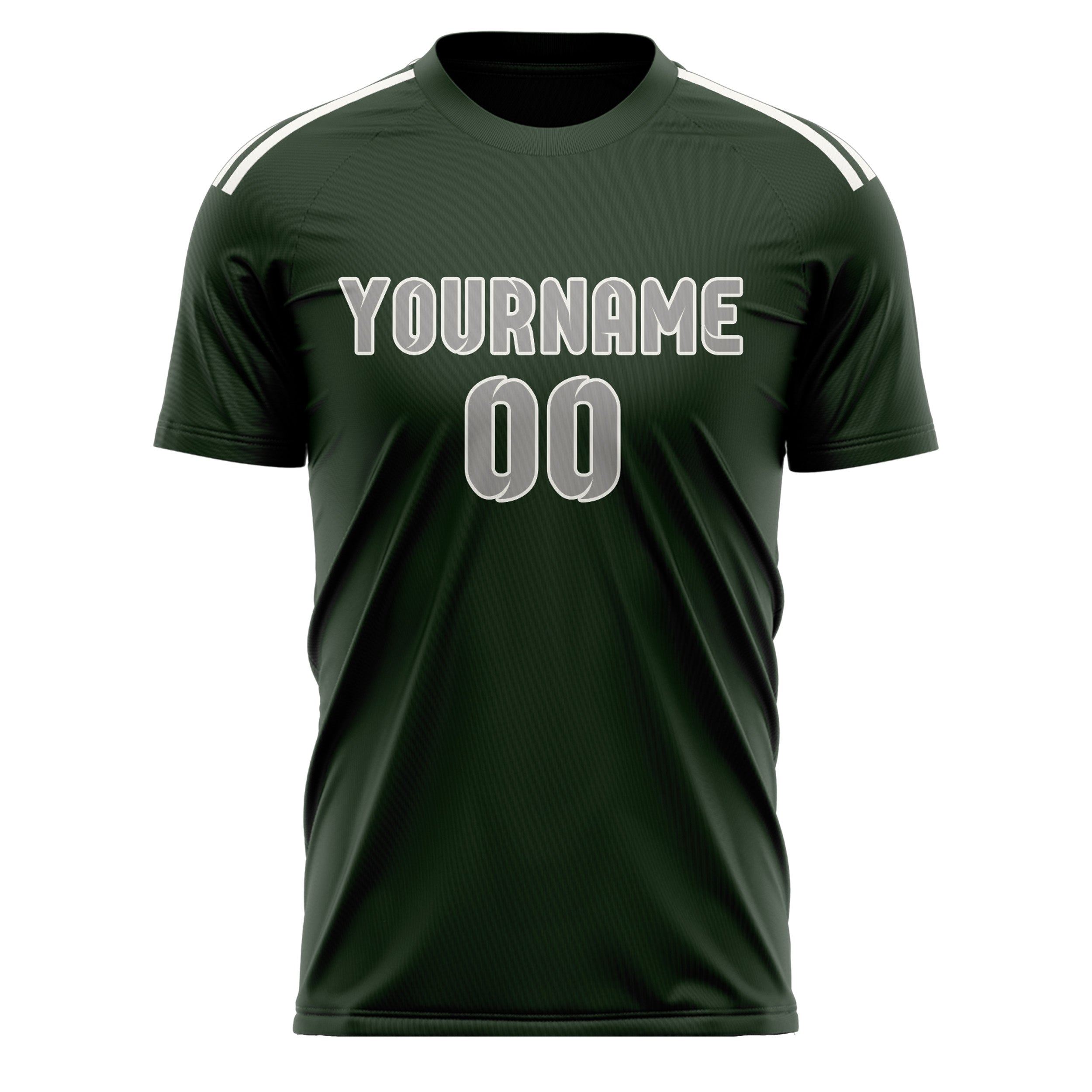 Maillot de football personnalisé vert foncé et gris
