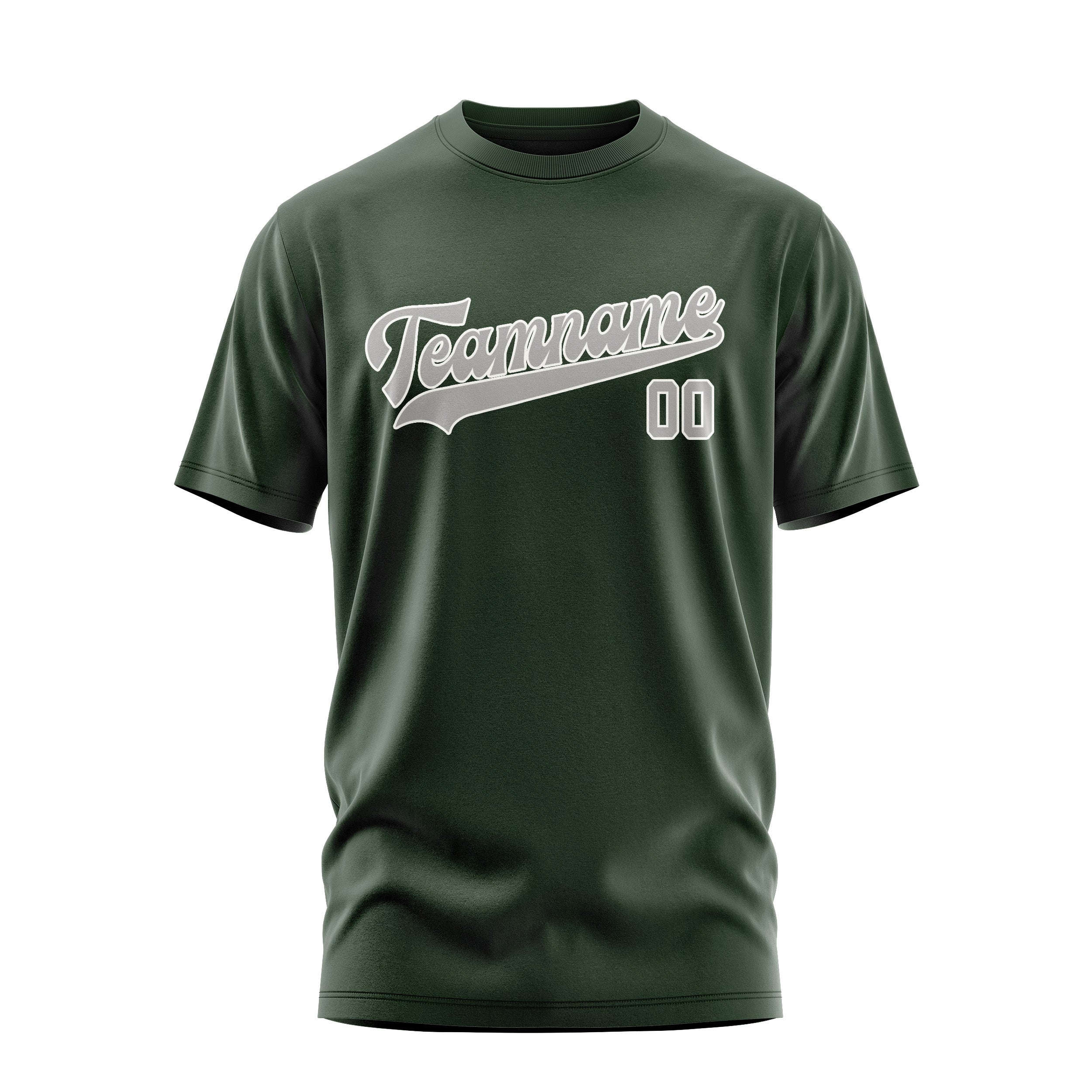 T-shirt personnalisé vert foncé et gris