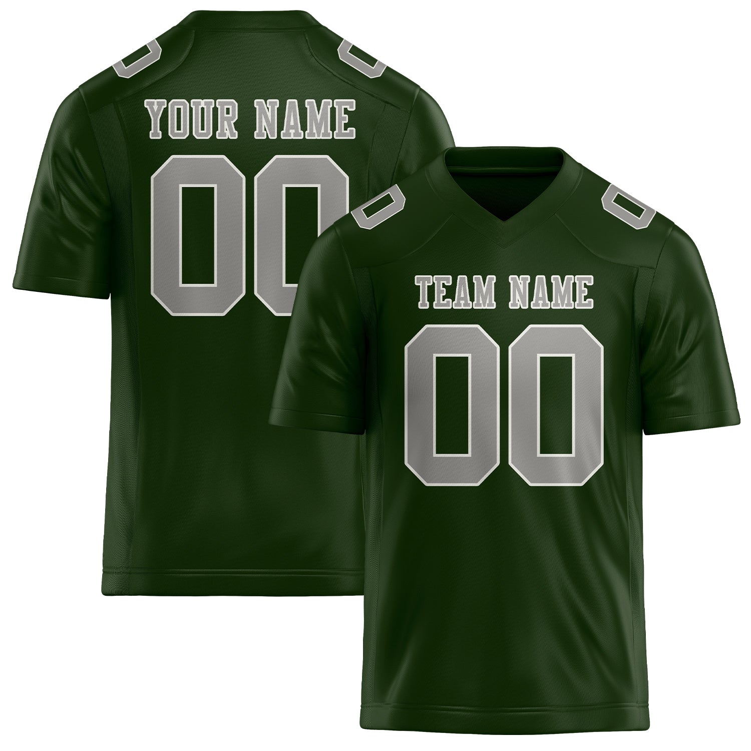 Maillot de football personnalisé vert foncé et gris