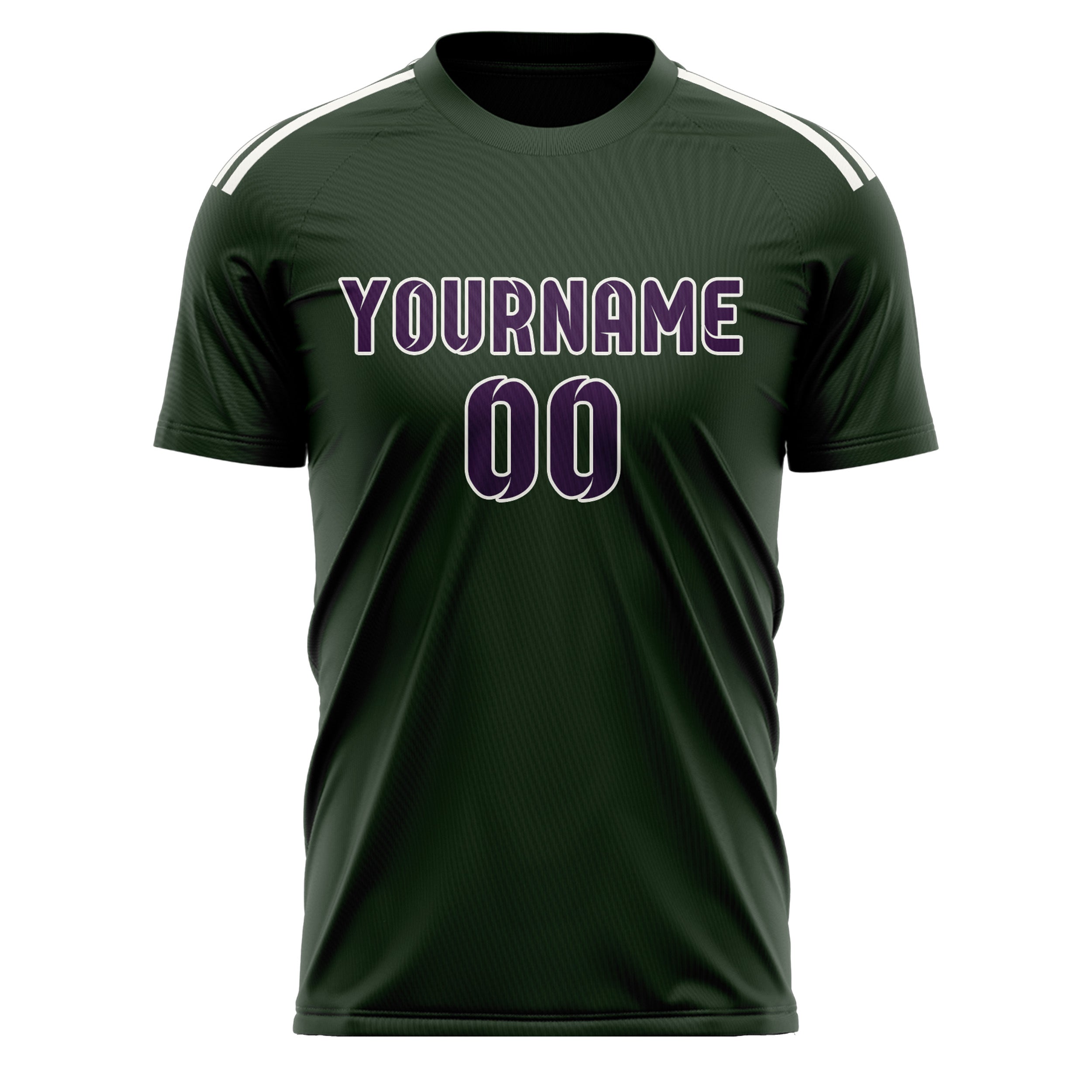 Maillot de football personnalisé vert foncé et violet