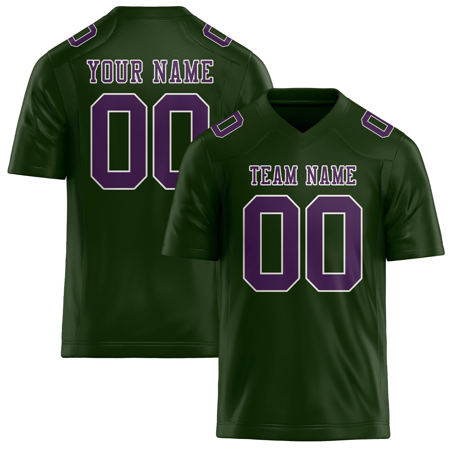 Maillot de football personnalisé vert foncé et violet