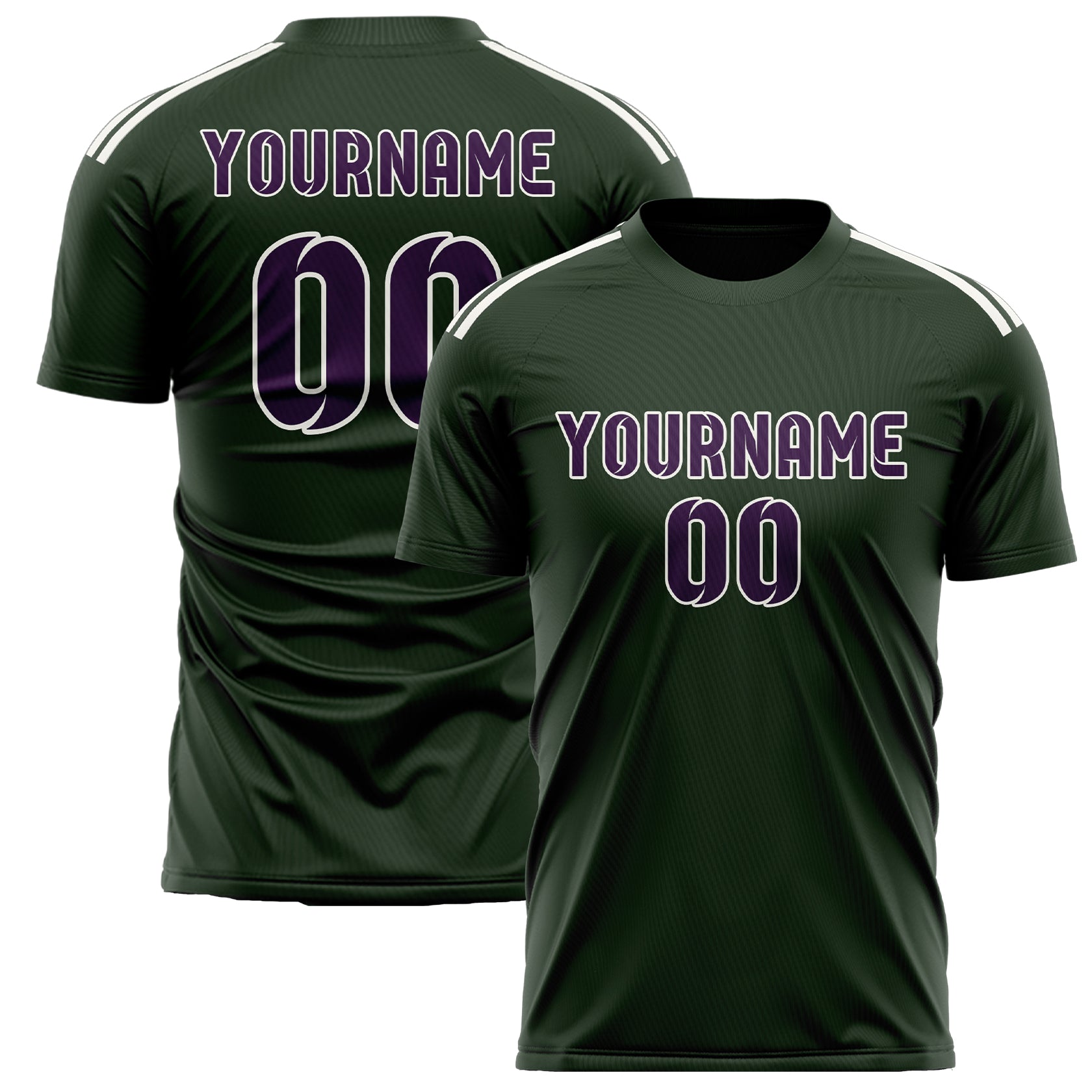 Maillot de football personnalisé vert foncé et violet