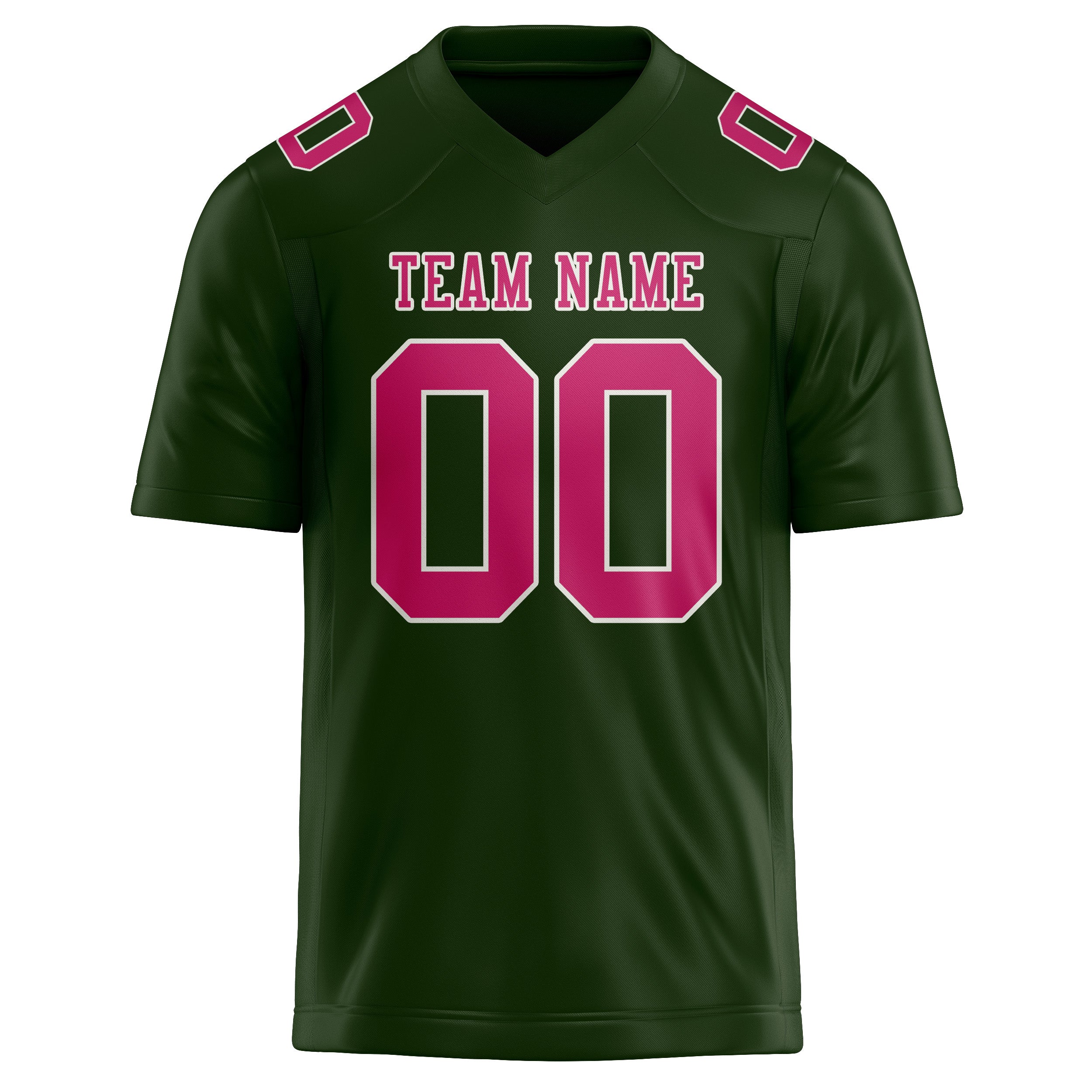 Maillot de football personnalisé vert foncé et rose
