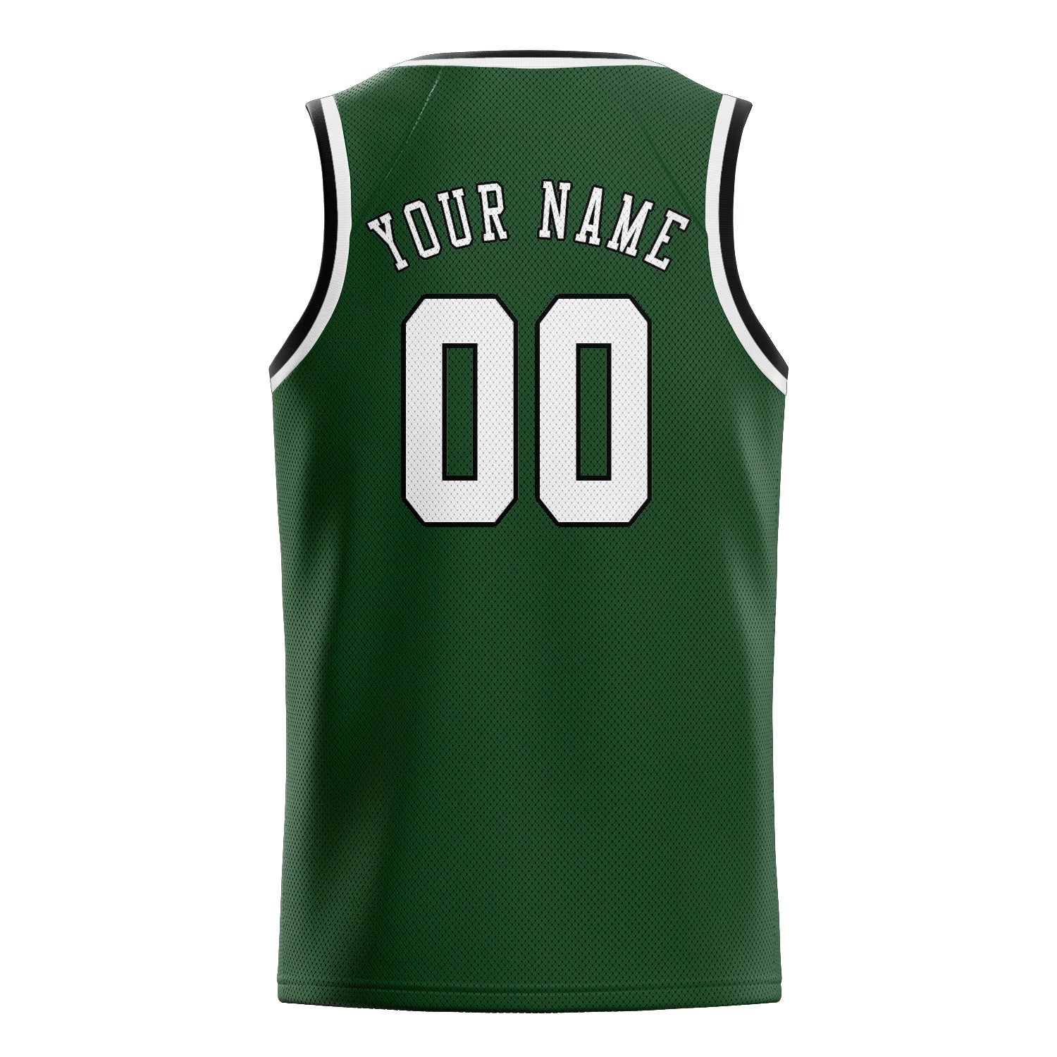 Maillot de basketball personnalisé vert foncé et blanc