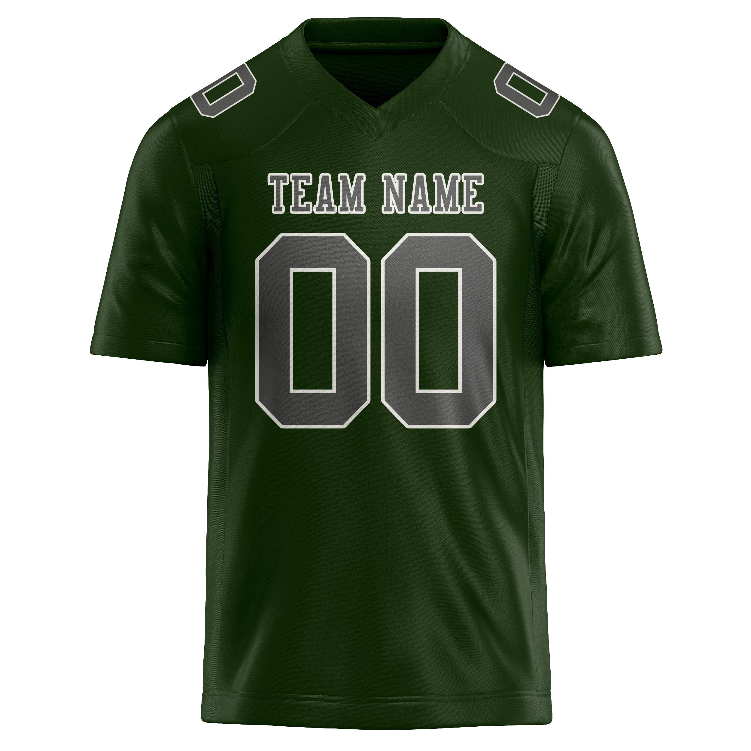 Maillot de football personnalisé vert foncé et gris foncé