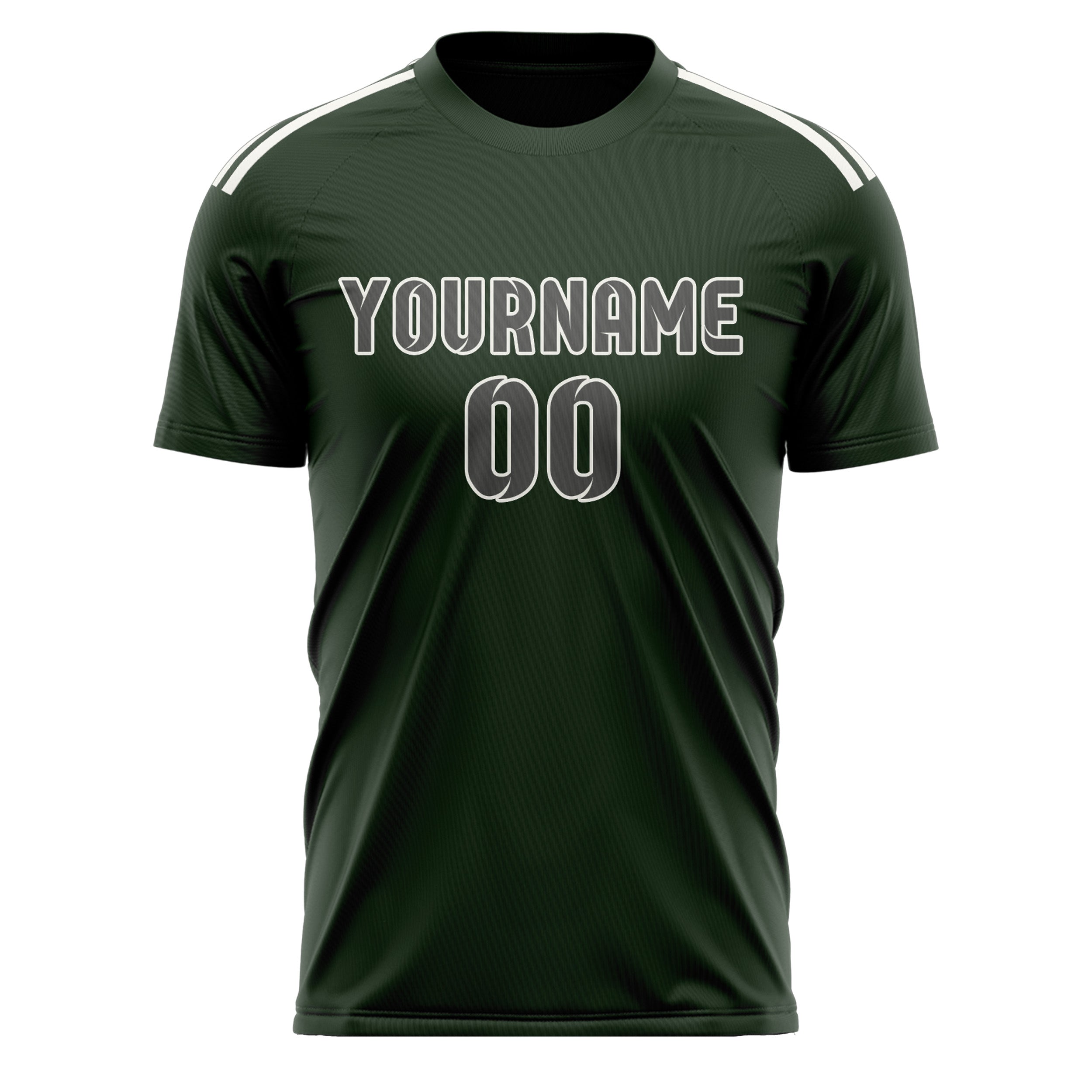Maillot de football personnalisé vert foncé et gris foncé