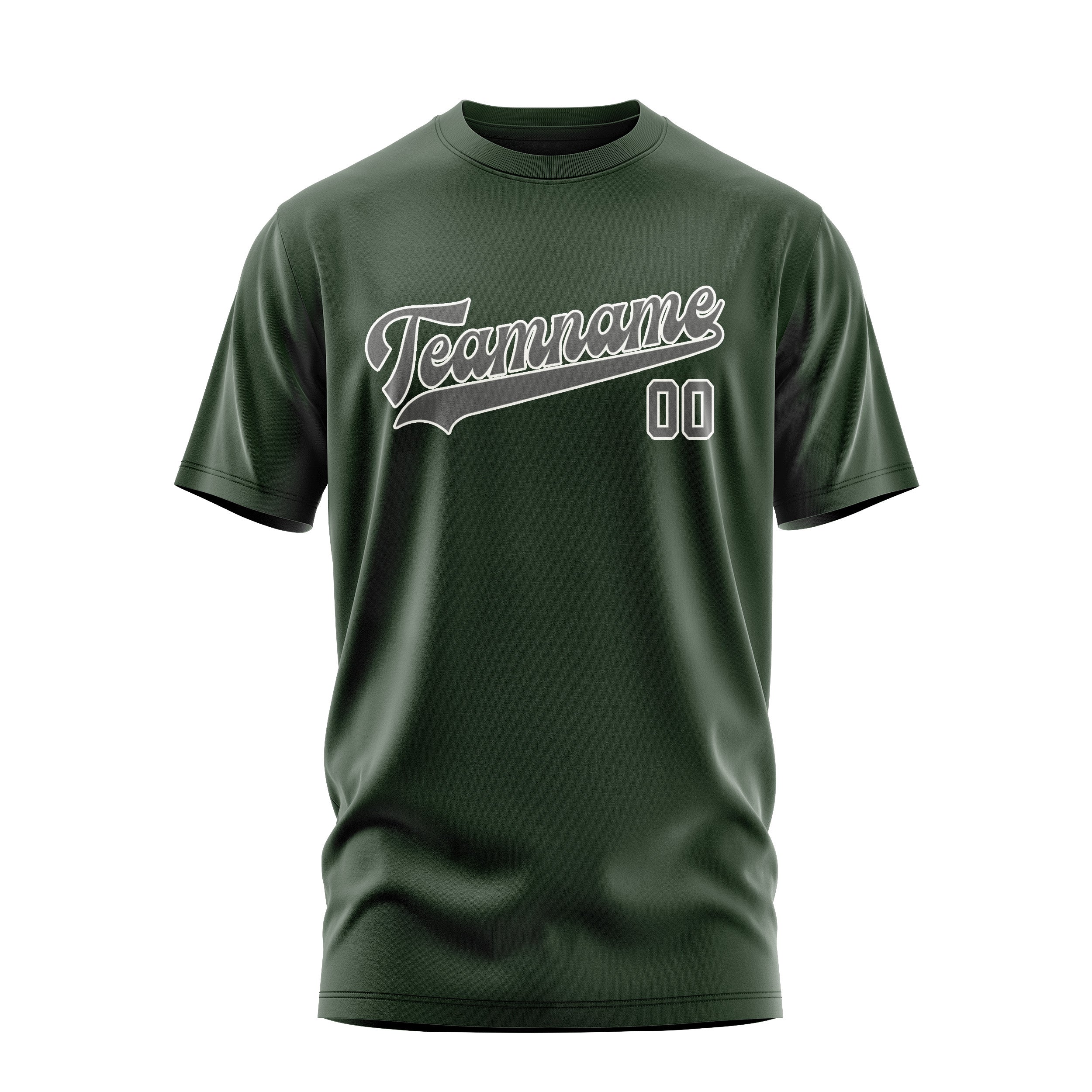 T-shirt personnalisé vert foncé et gris foncé