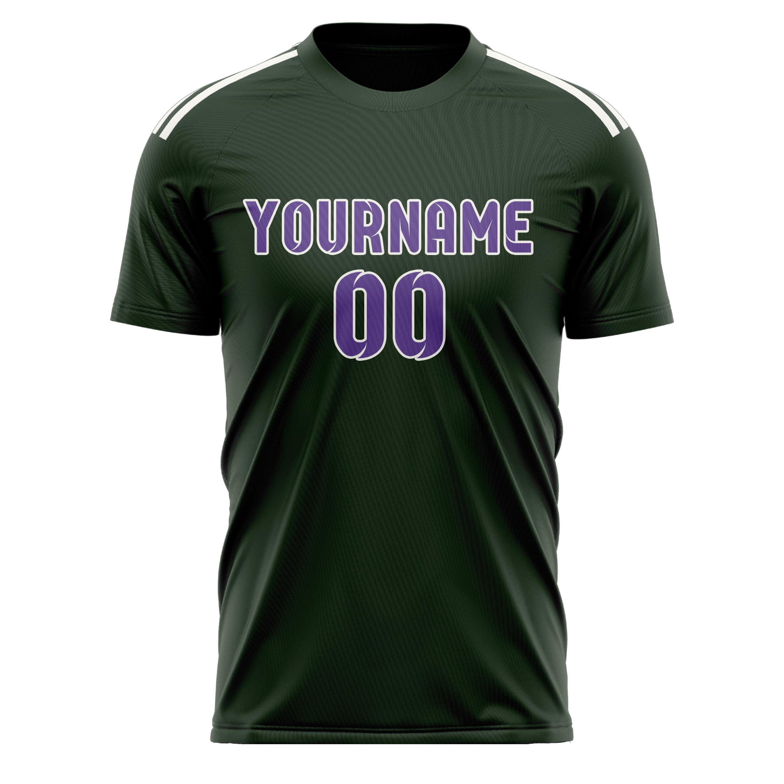 Maillot de football personnalisé vert foncé et violet clair