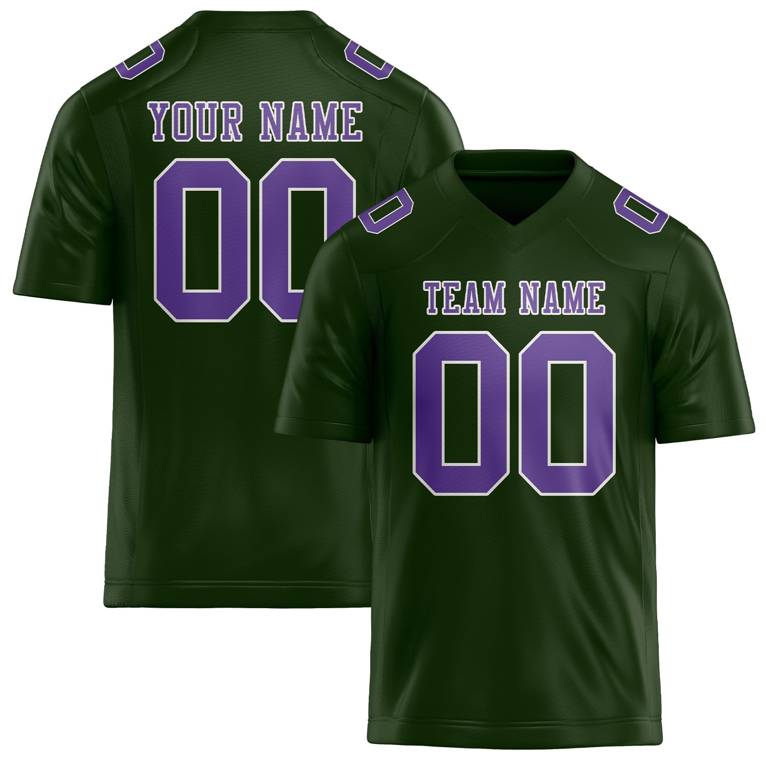 Maillot de football personnalisé vert foncé et violet clair