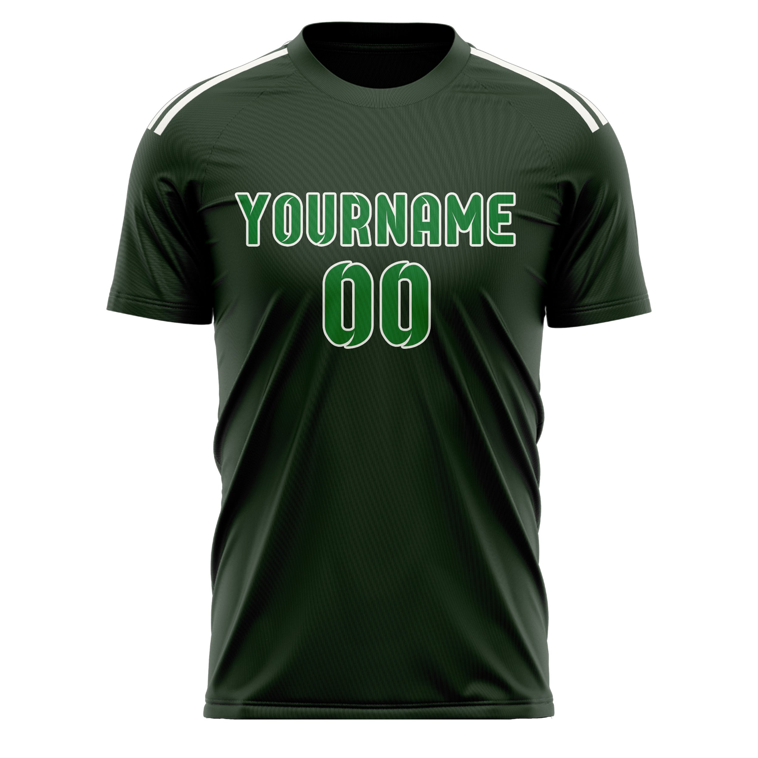 Maillot de football personnalisé vert foncé et vert émeraude