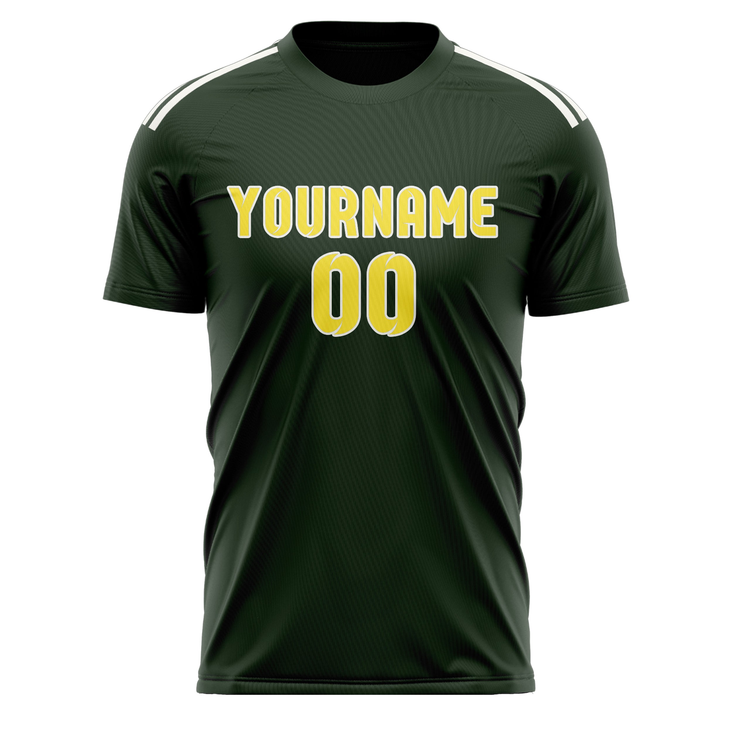 Maillot de football personnalisé vert foncé et jaune clair