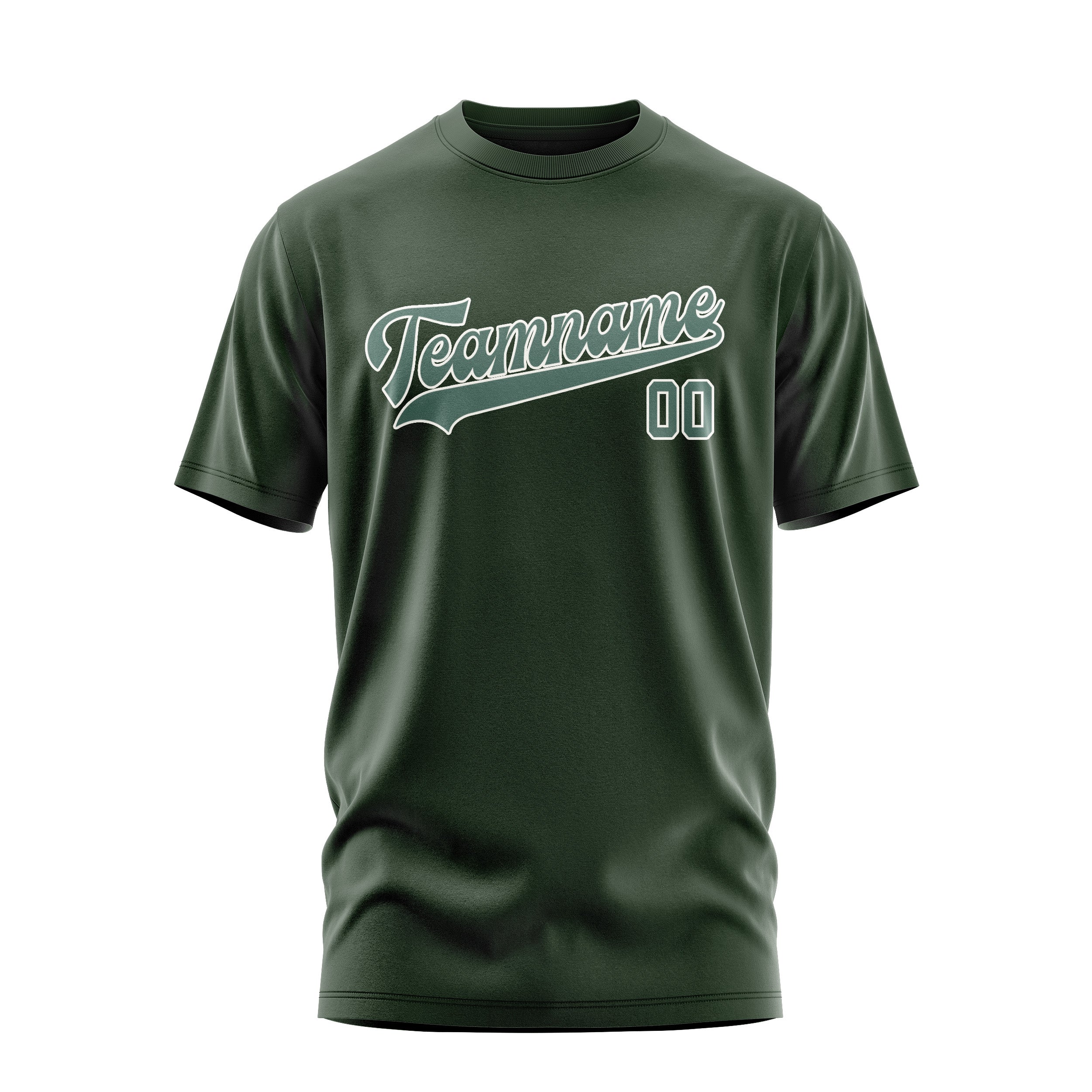 Custom Dark Green Blue Green T-Shirt
