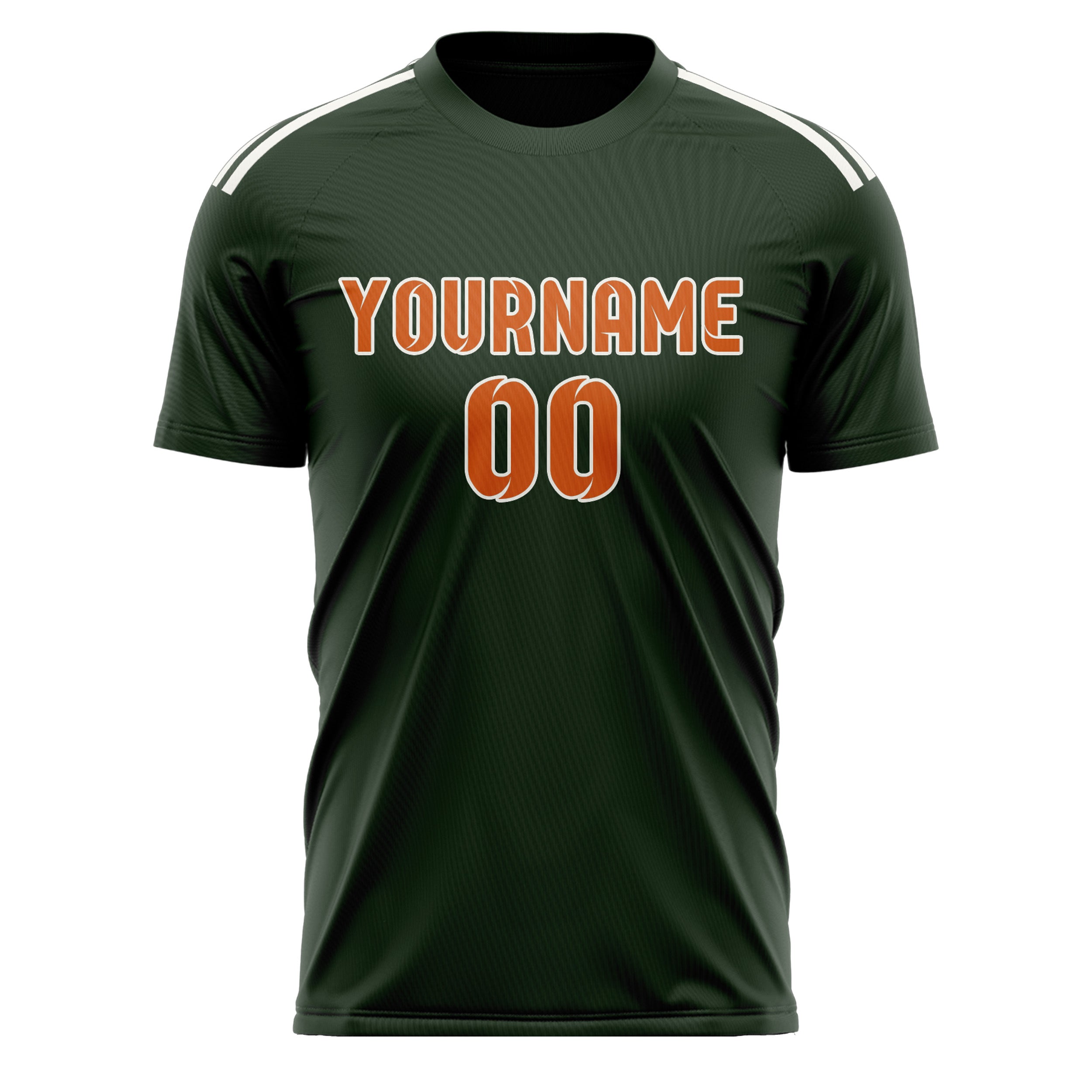 Maillot de football personnalisé vert foncé et orange