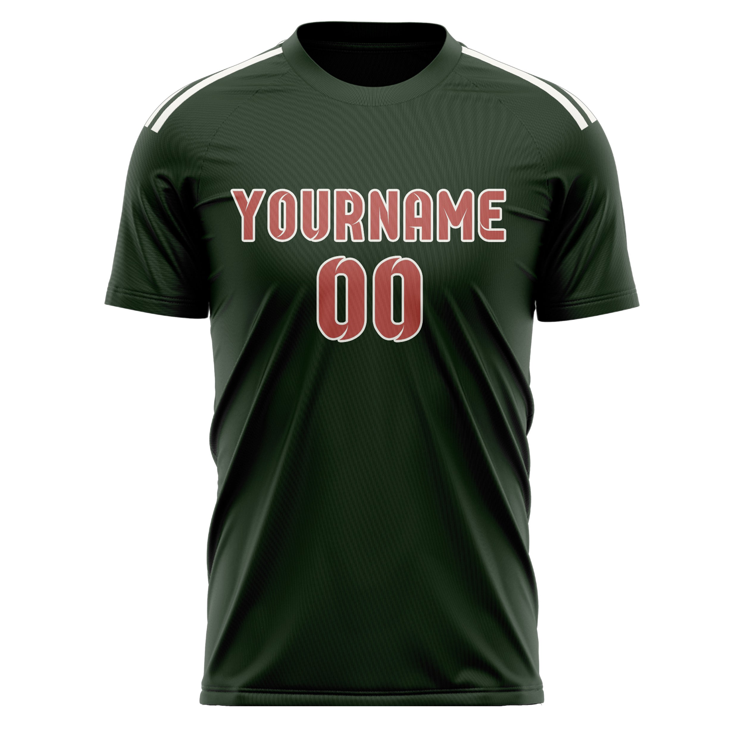Maillot de football personnalisé vert foncé et rose cuivrée
