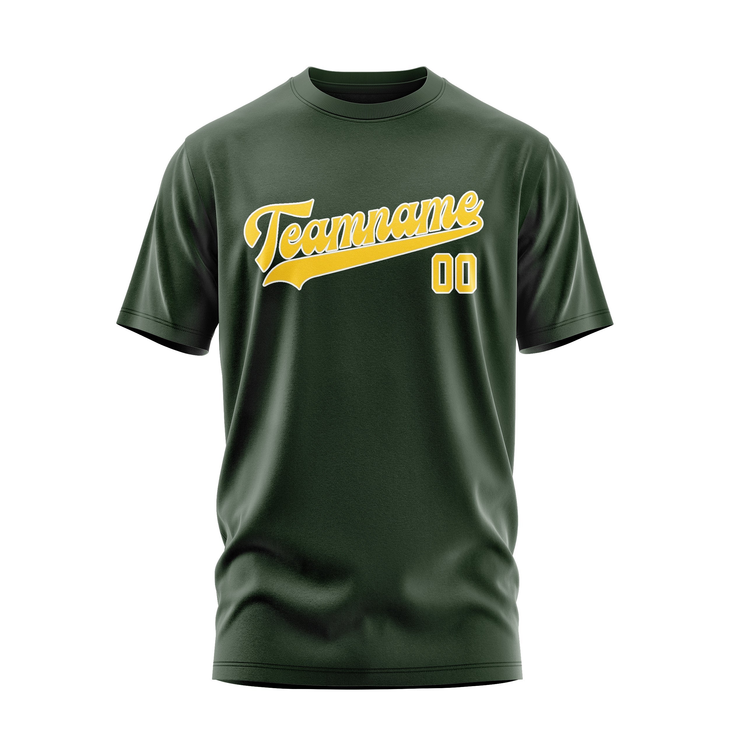 Custom Dark Green Gold T-Shirt