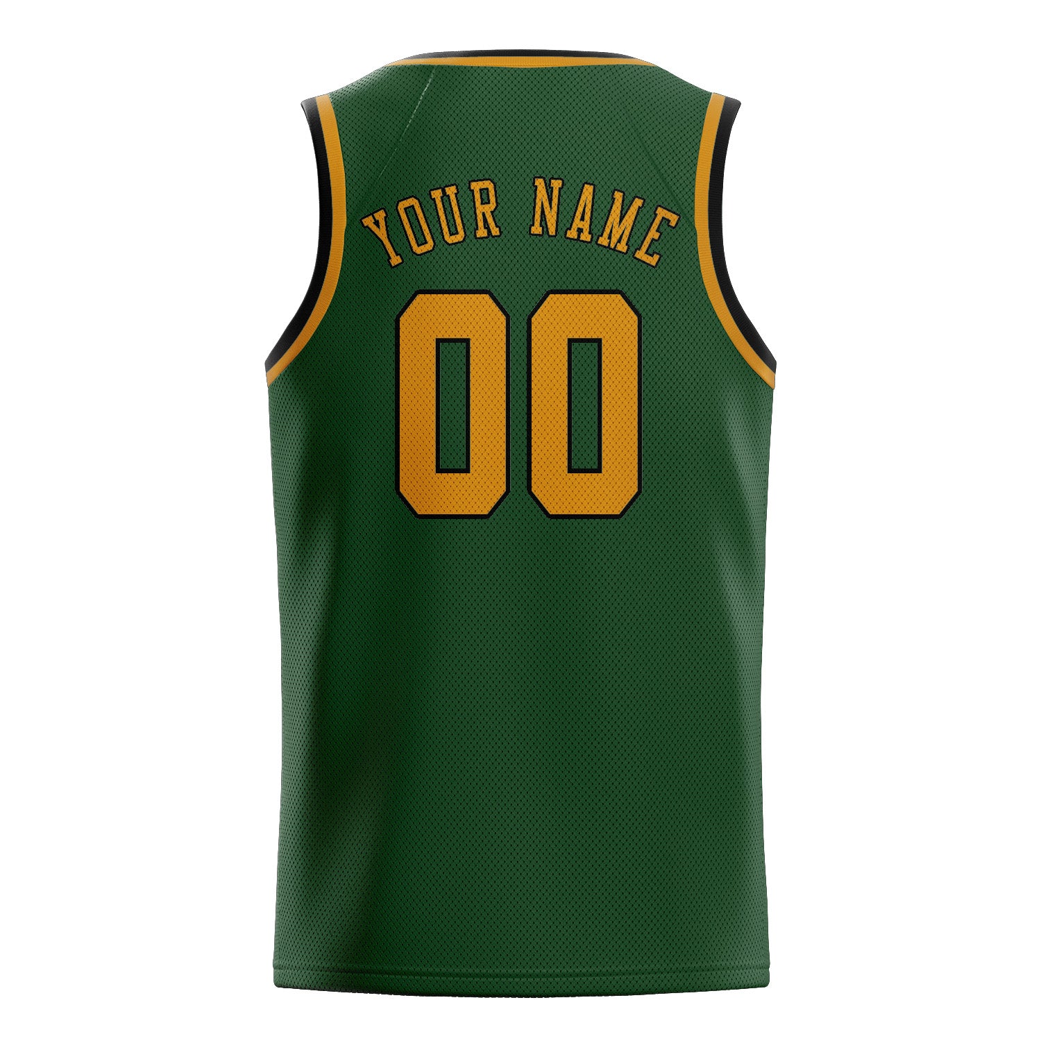 Maillot de basketball personnalisé vert foncé et jaune