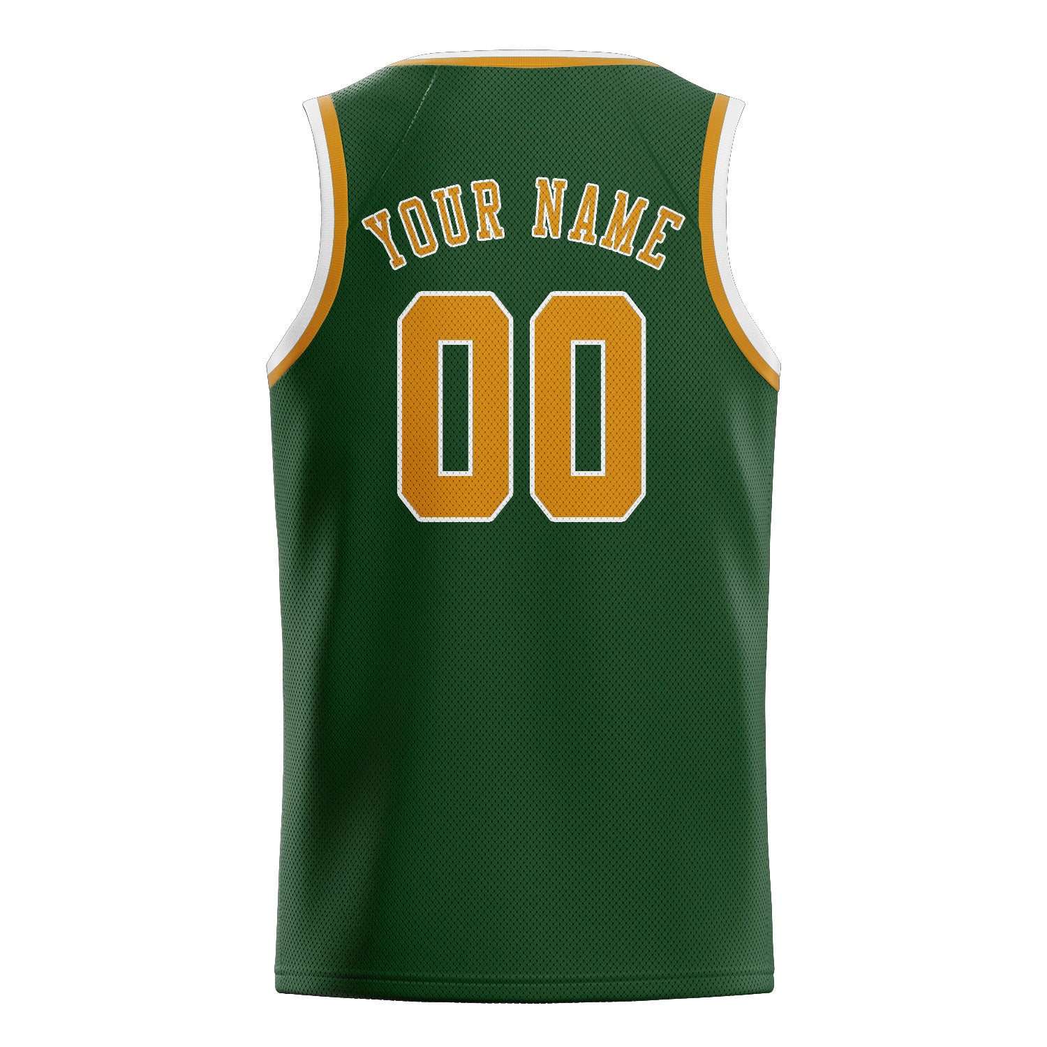 Maillot de basketball personnalisé vert foncé et jaune
