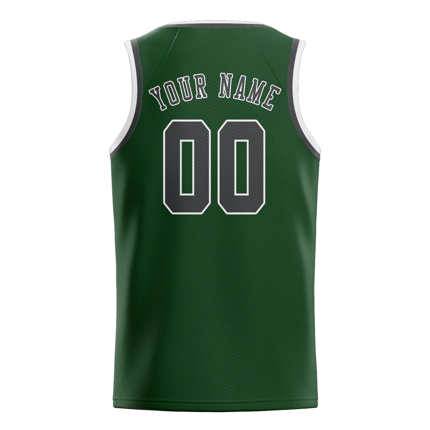 Maillot de basketball personnalisé vert foncé et gris foncé