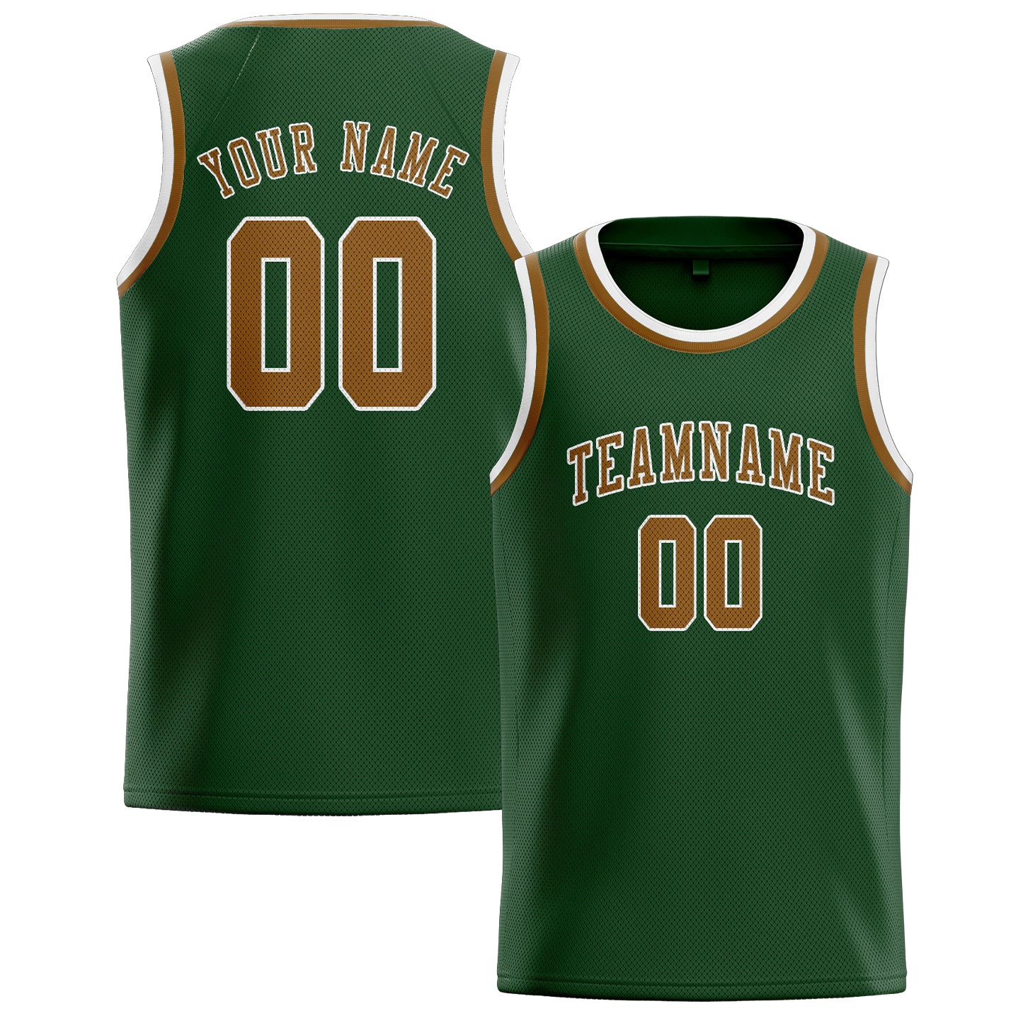 Maillot de basketball kaki vert foncé personnalisé