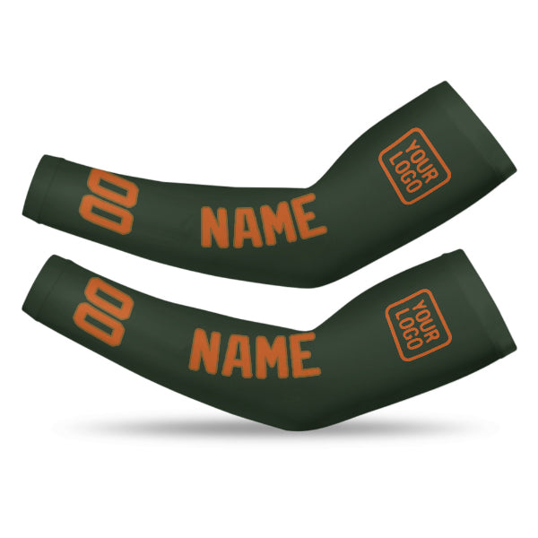 Manchon de bras personnalisé vert foncé orange