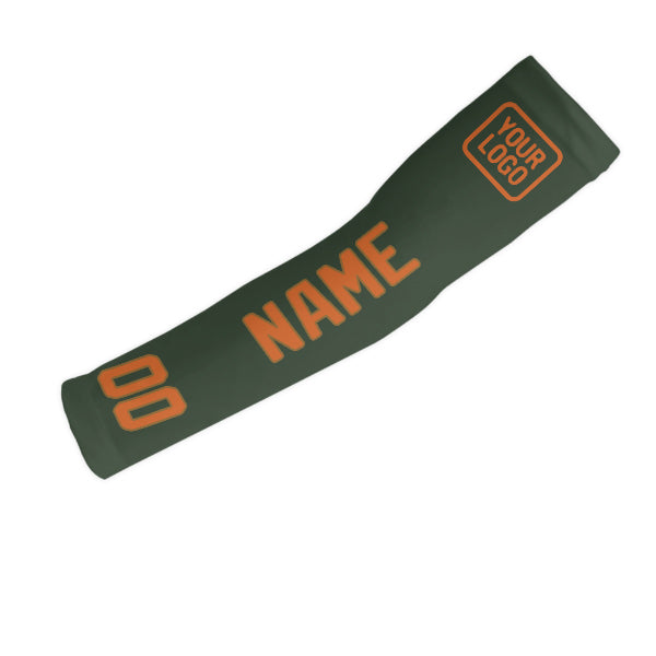 Manchon de bras personnalisé vert foncé orange