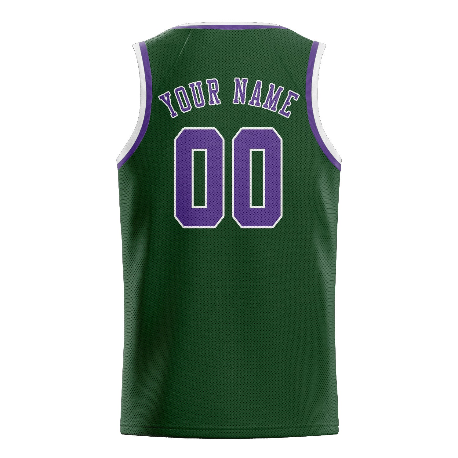 Maillot de basketball personnalisé vert foncé et violet clair