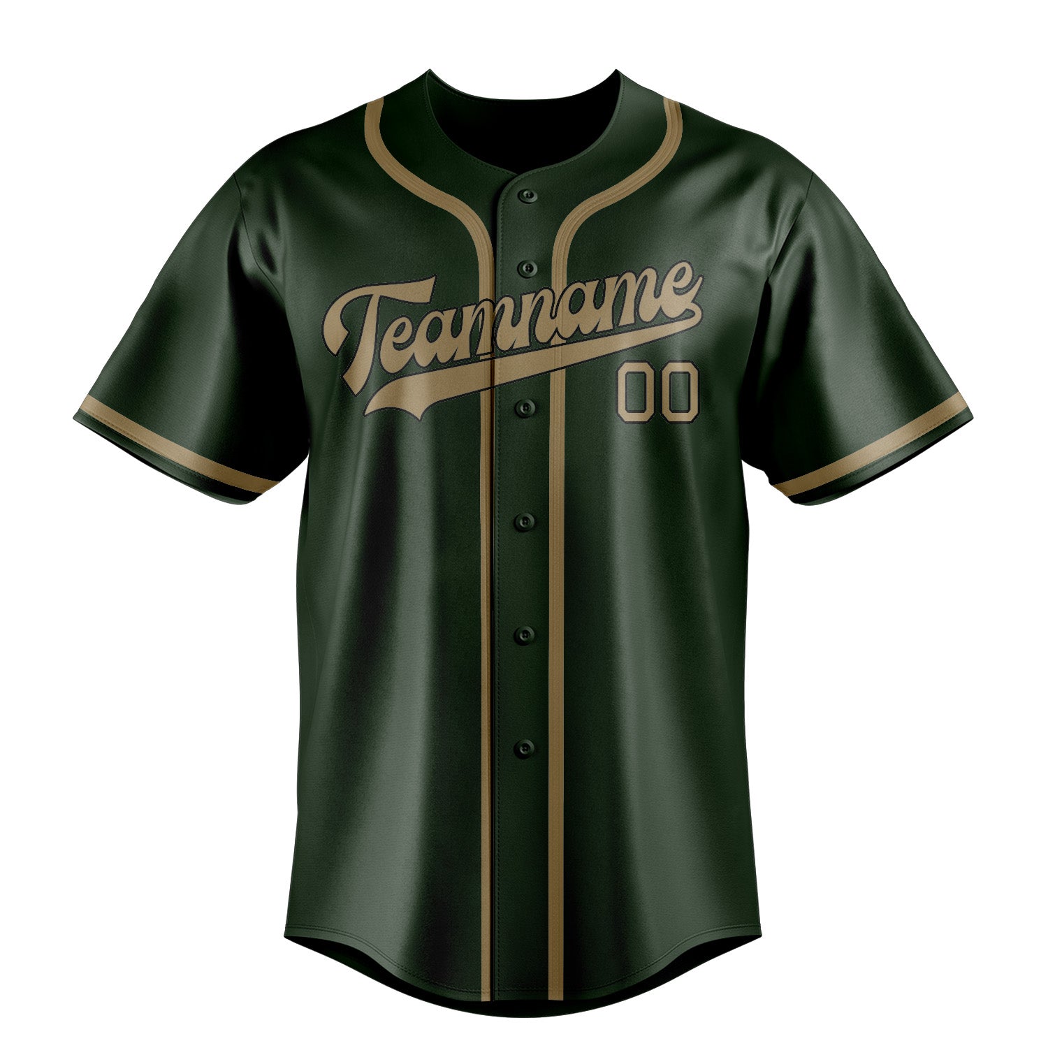Maillot de baseball personnalisé vert foncé kaki clair