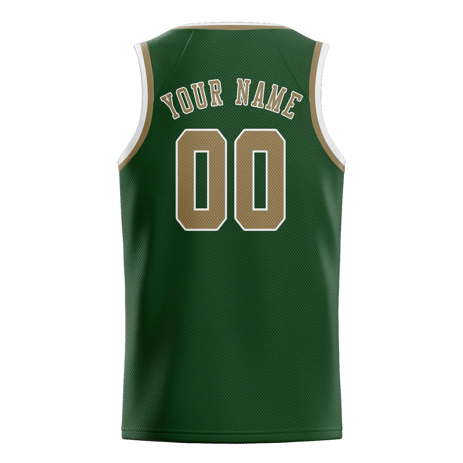 Maillot de basketball personnalisé vert foncé kaki clair