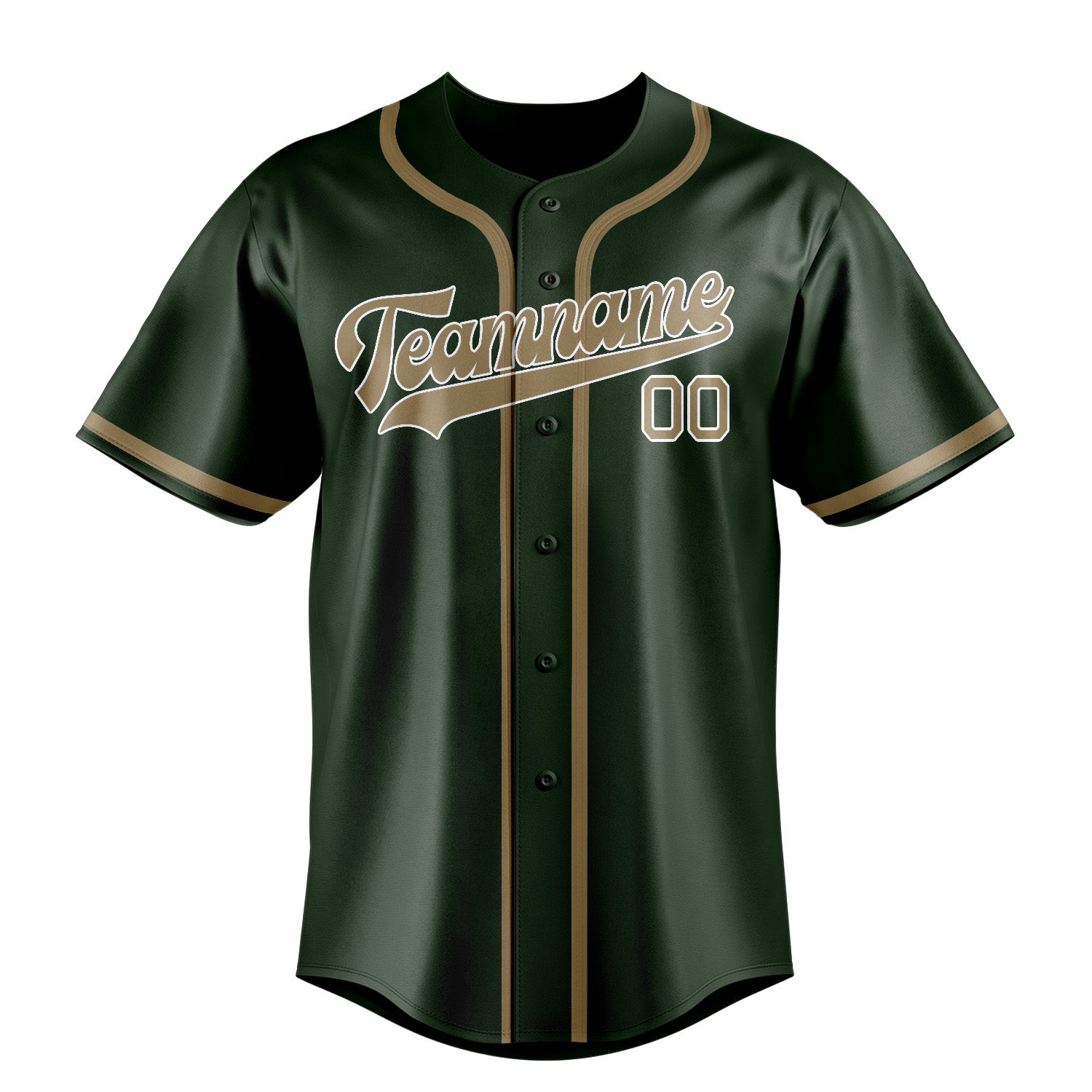 Maillot de baseball personnalisé vert foncé kaki clair