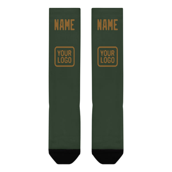 Chaussettes hautes kaki vert foncé personnalisées