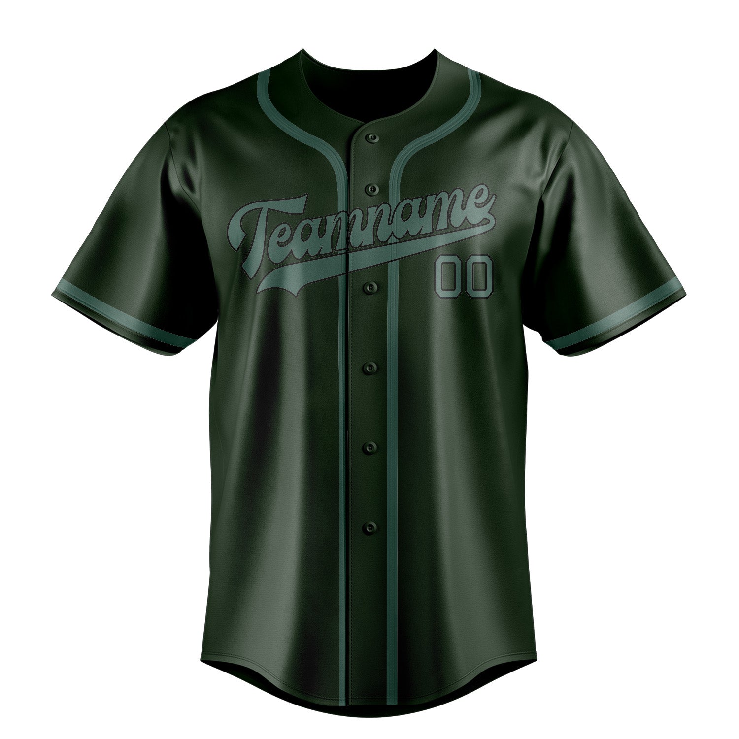 Maillot de baseball personnalisé vert foncé, bleu et vert