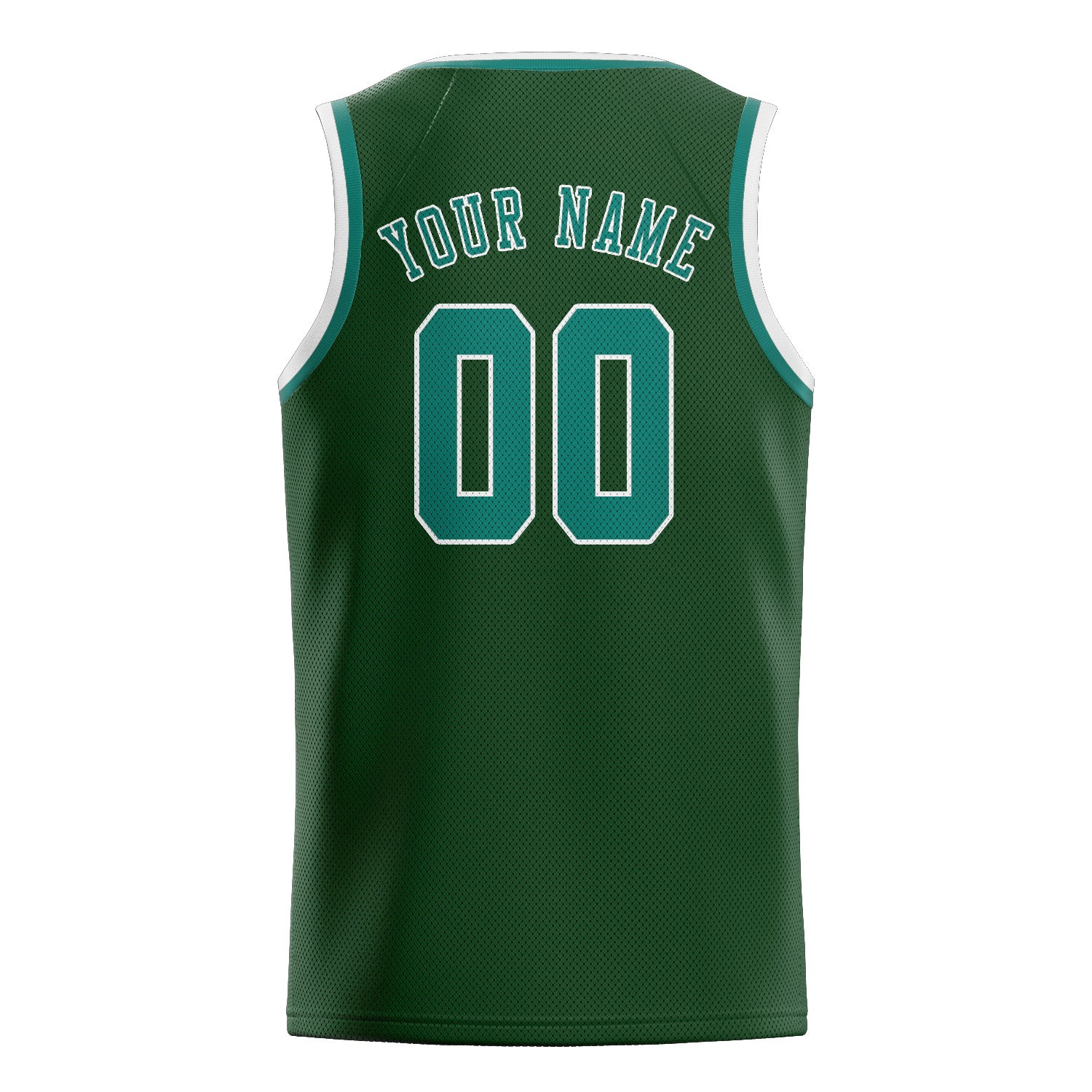 Maillot de basketball personnalisé vert foncé/bleu/vert