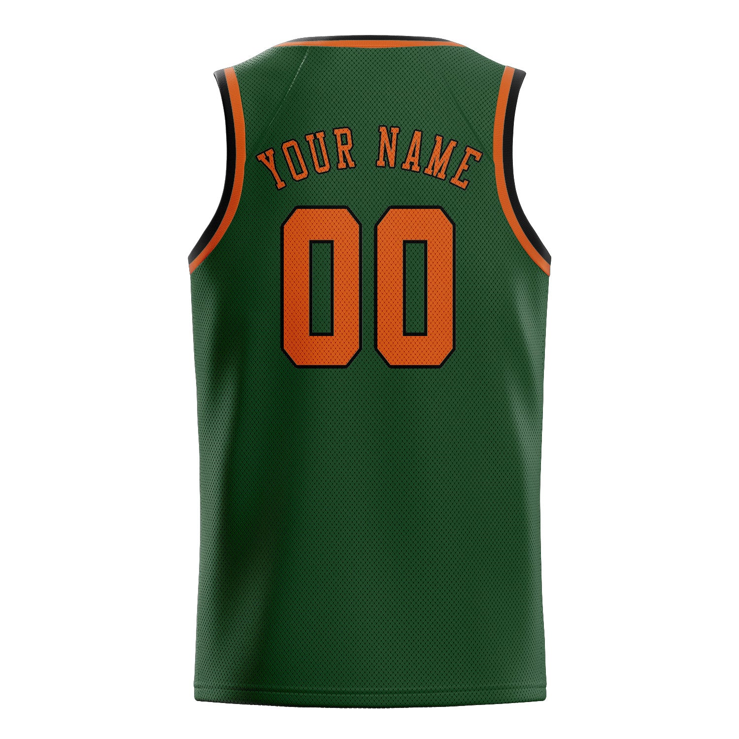 Maillot de basketball personnalisé vert foncé et orange