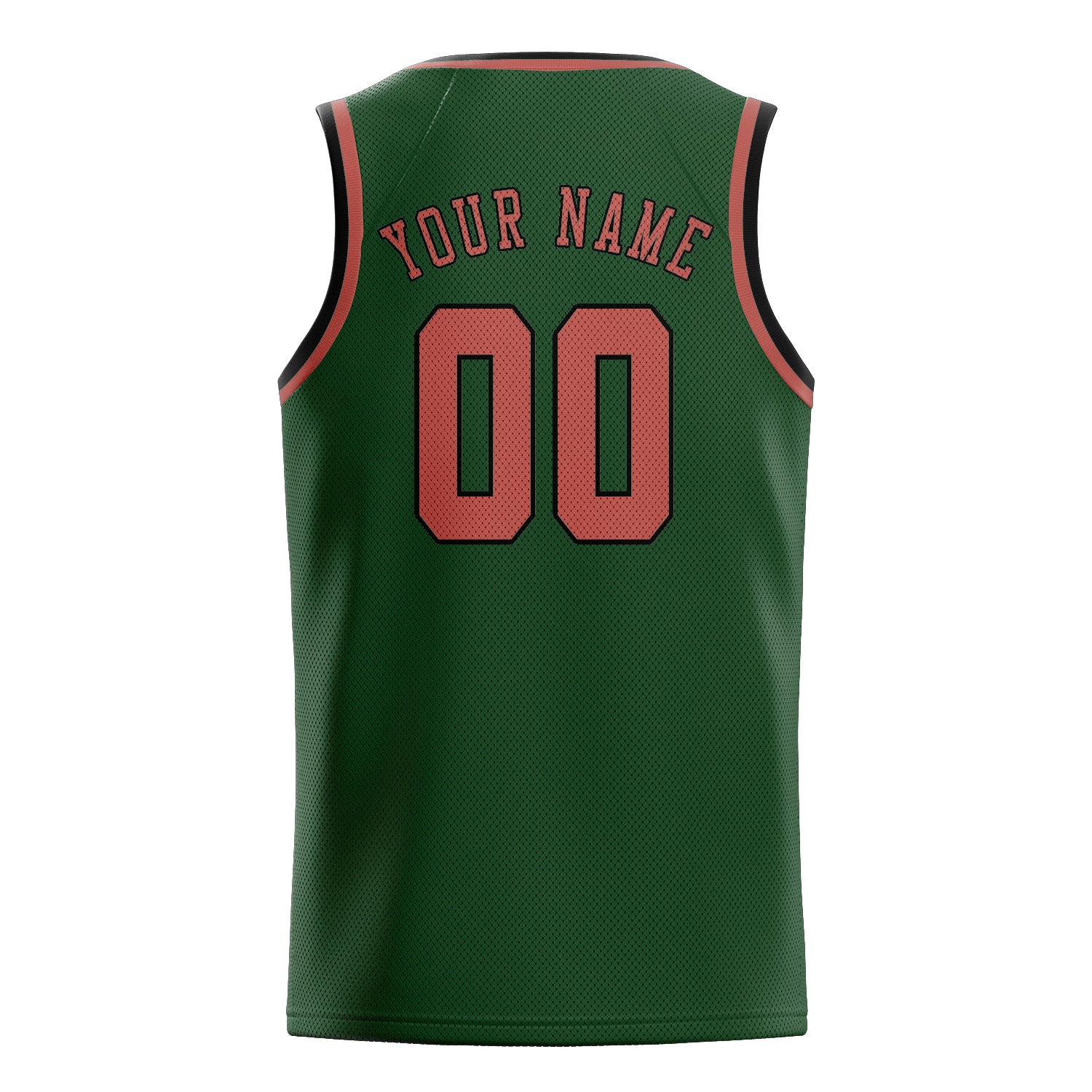 Maillot de basketball personnalisé vert foncé et rose cuivrée