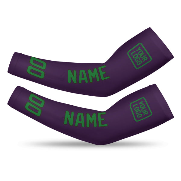 Manchon de bras personnalisé violet et vert émeraude