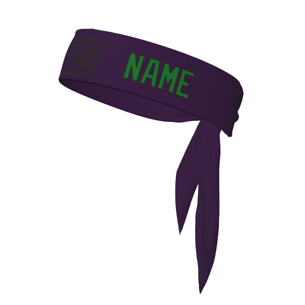 Bandeau personnalisé violet et vert émeraude
