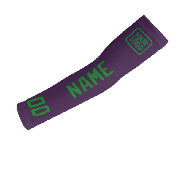 Manchon de bras personnalisé violet et vert émeraude