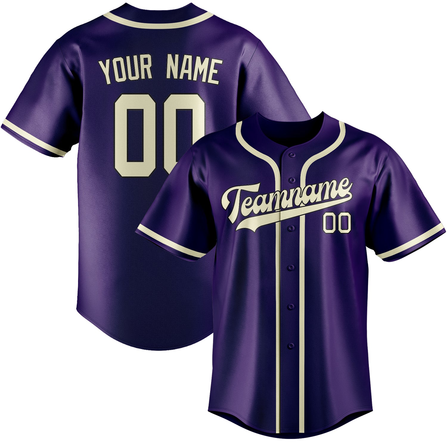 Maillot de baseball personnalisé crème violette